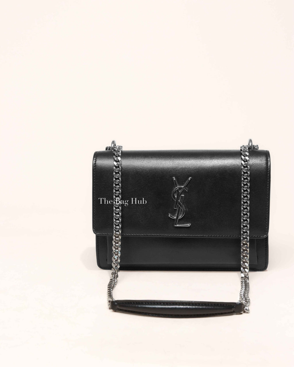 Saint Laurent Black Leather Medium Sunset Bag