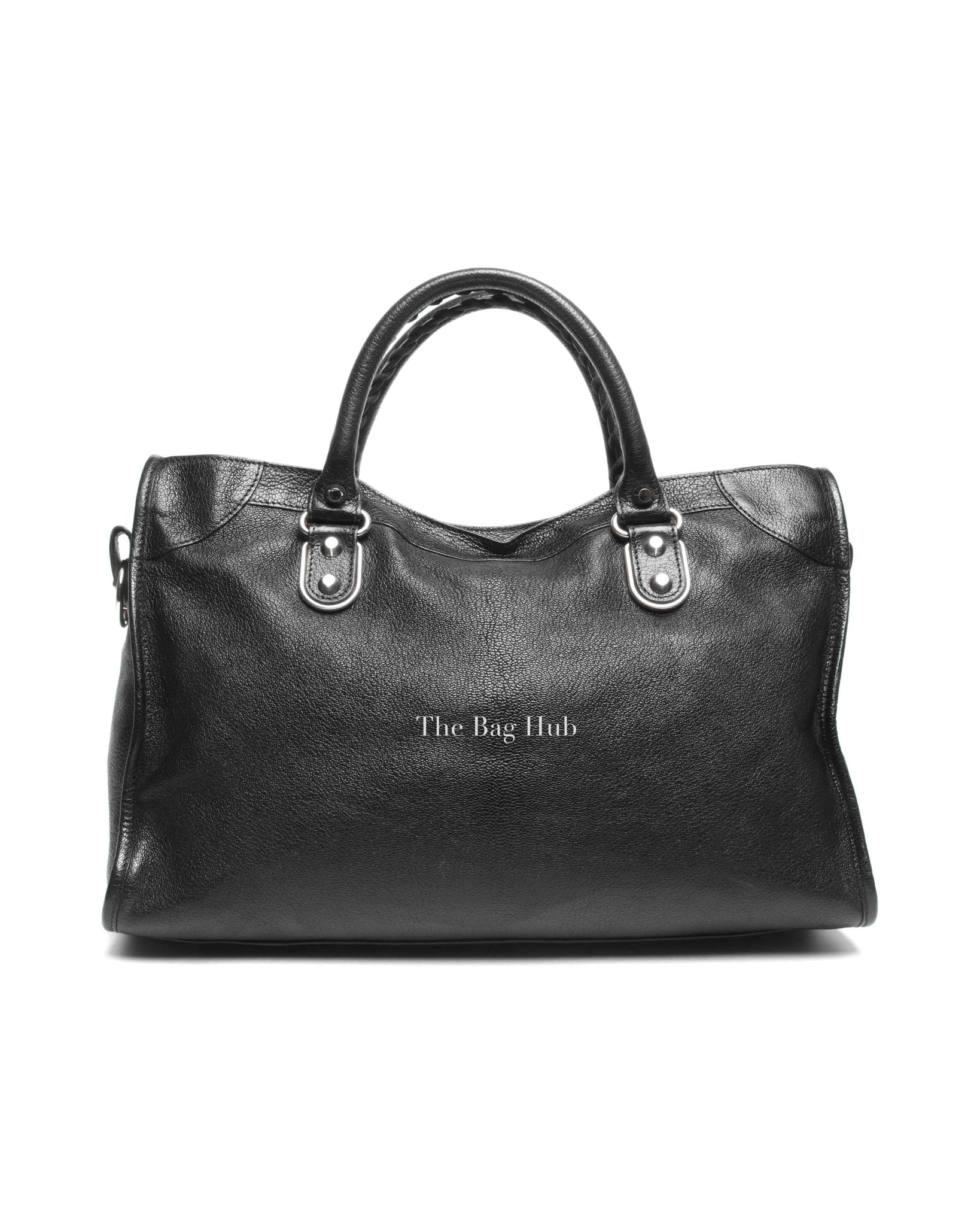 Balenciaga Black Leather Metallic Edge City Bag