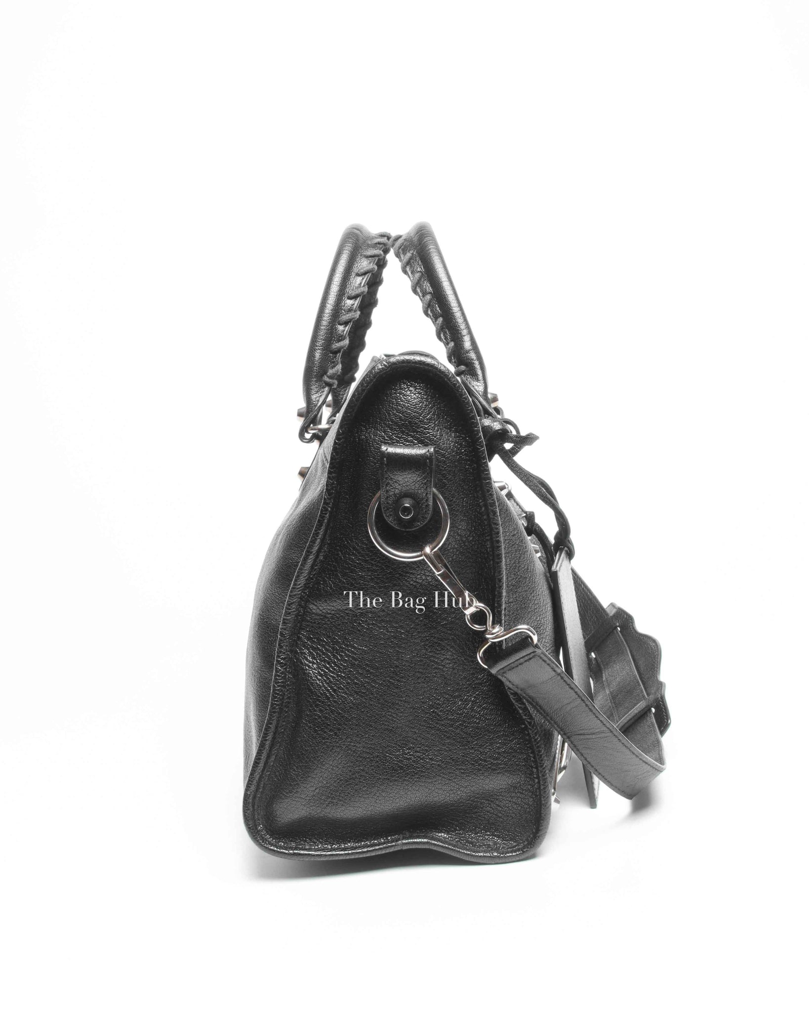 Balenciaga Black Leather Metallic Edge City Bag