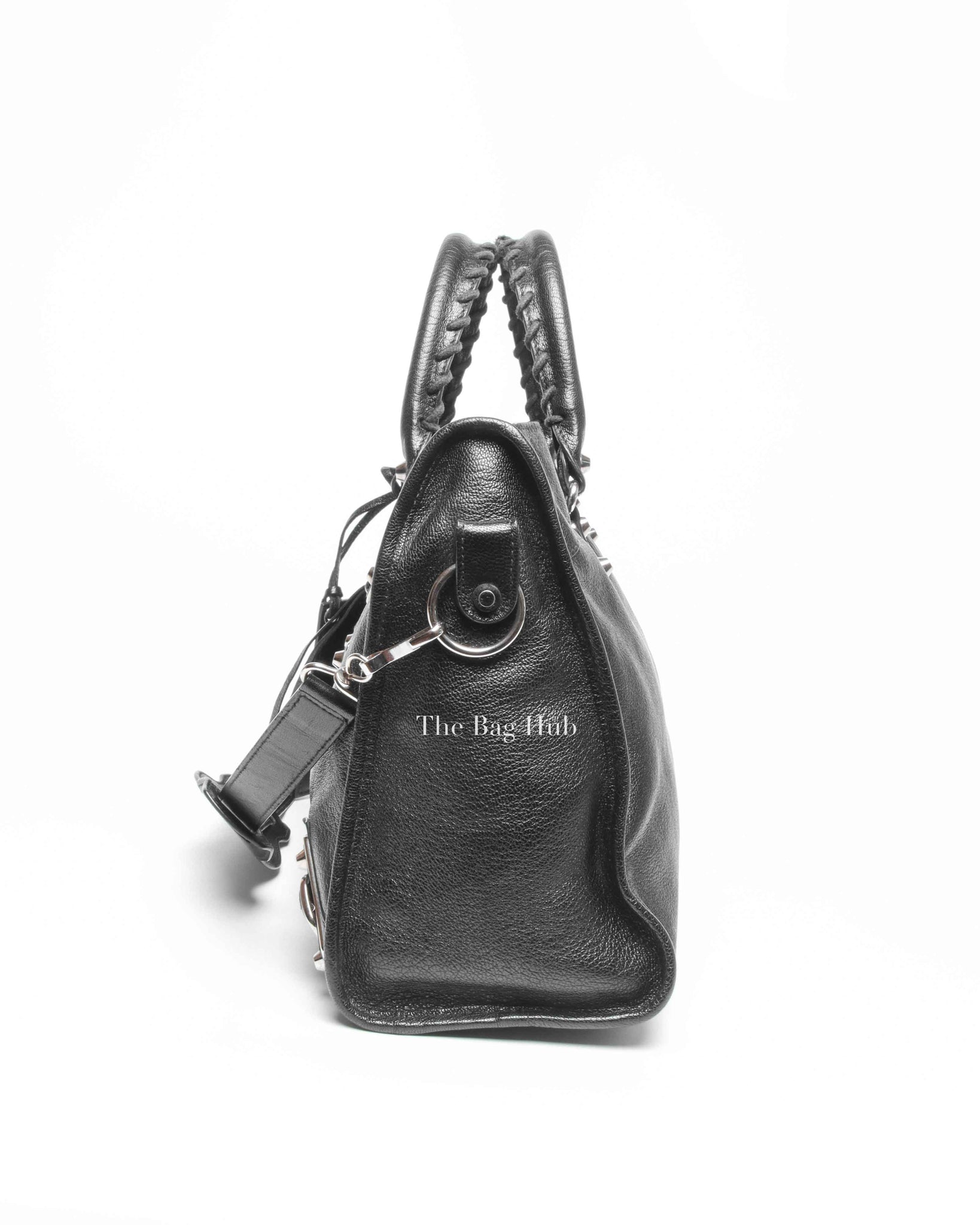 Balenciaga Black Leather Metallic Edge City Bag