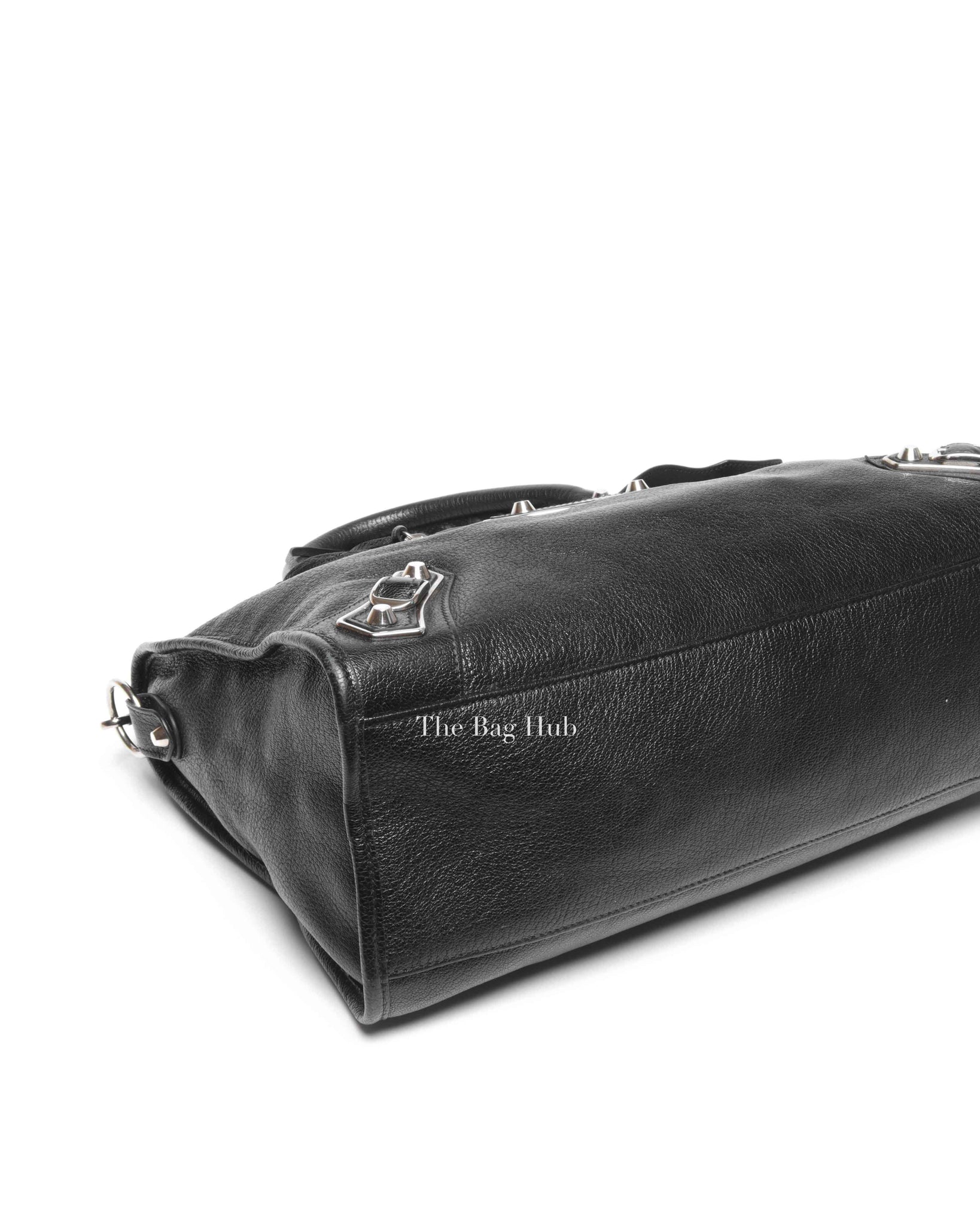 Balenciaga Black Leather Metallic Edge City Bag