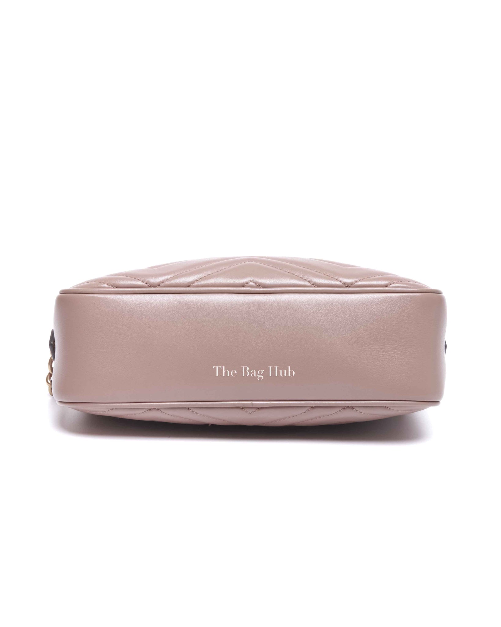 Gucci Porcelain Rose Calfskin Matelasse Small GG Marmont Chain Shoulder Bag