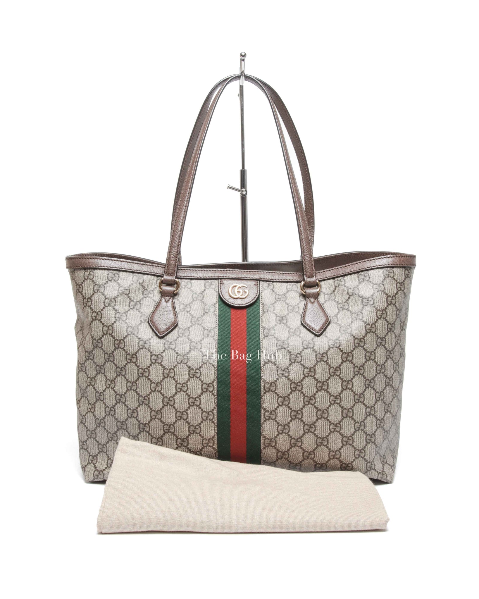 Gucci Brown Monogram Canvas Ophidia GG Supreme Medium Tote Bag