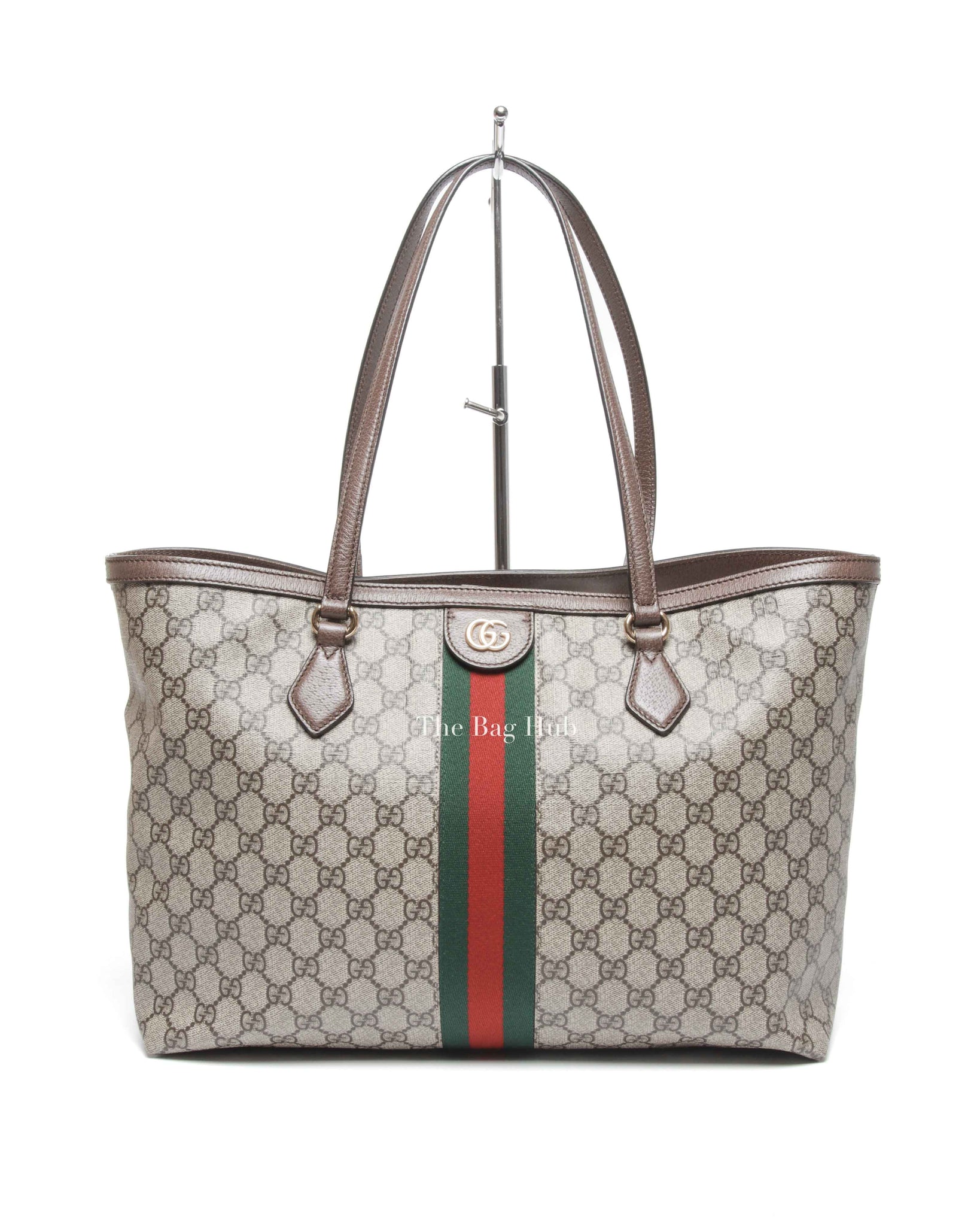Gucci Brown Monogram Canvas Ophidia GG Supreme Medium Tote Bag