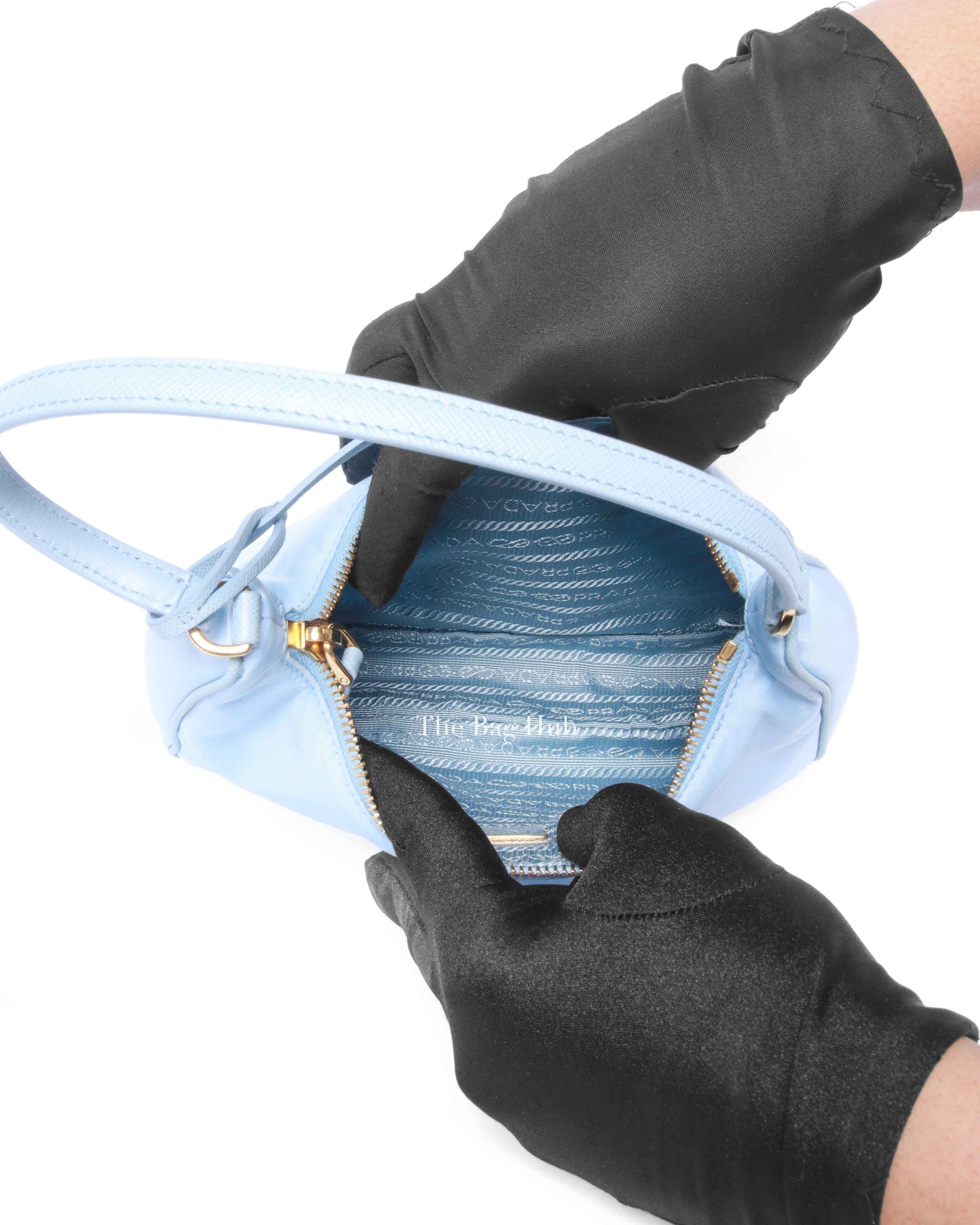 Prada Celeste 1 Tessuto/Saffiano Re-Edition 2005 Mini Bag 1NE204