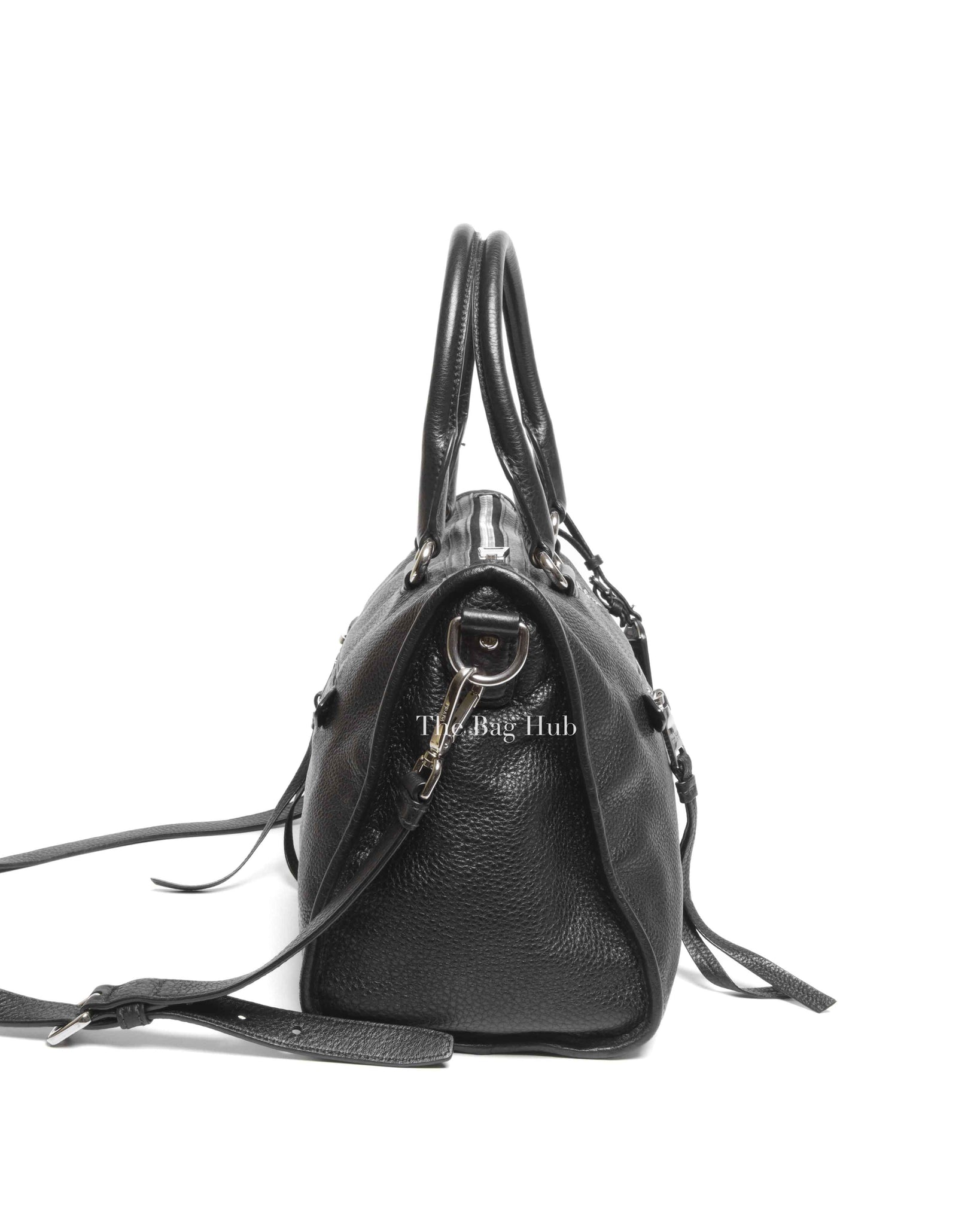 Prada Black Vitello Phenix Zip Tote Bag
