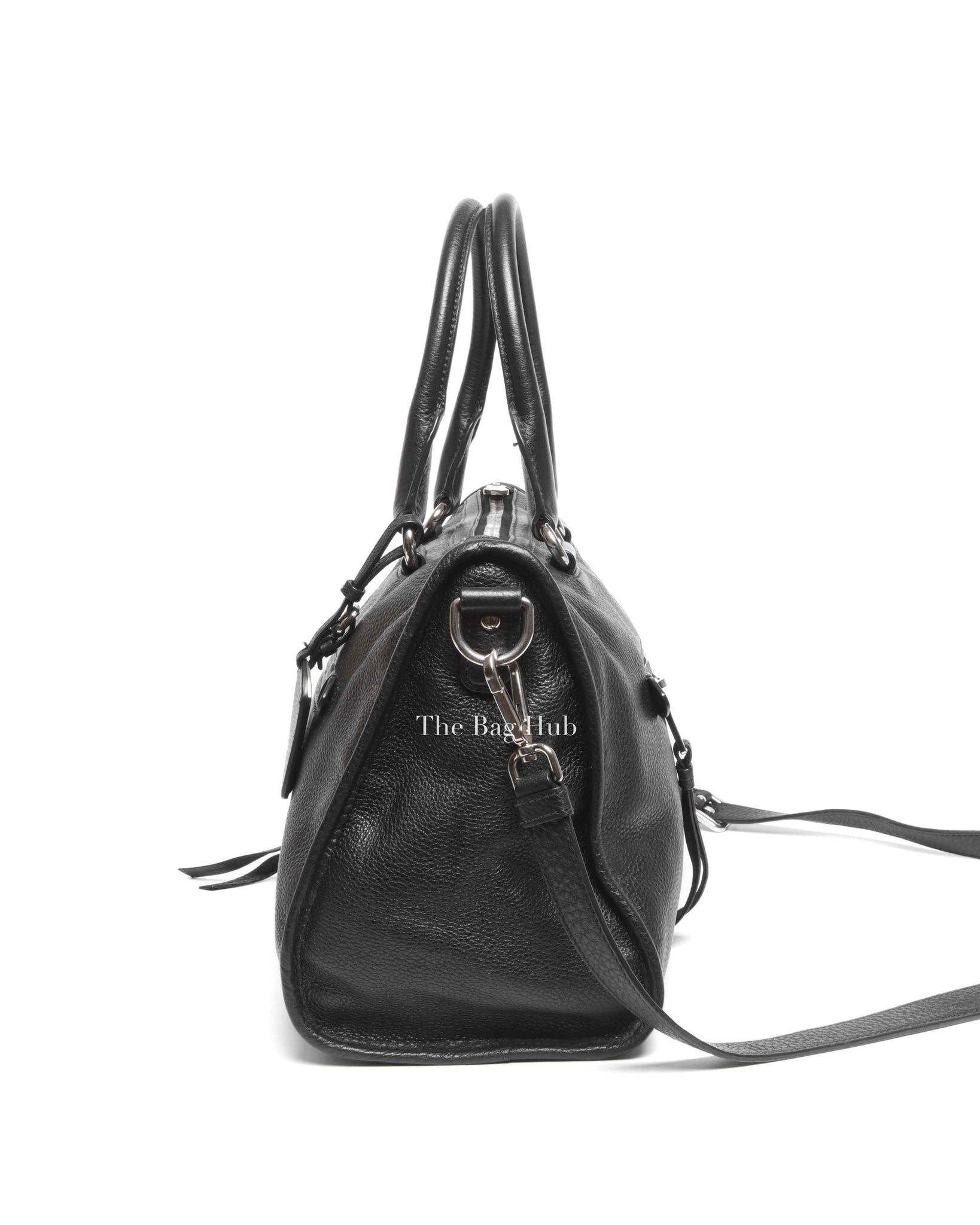 Prada Black Vitello Phenix Zip Tote Bag