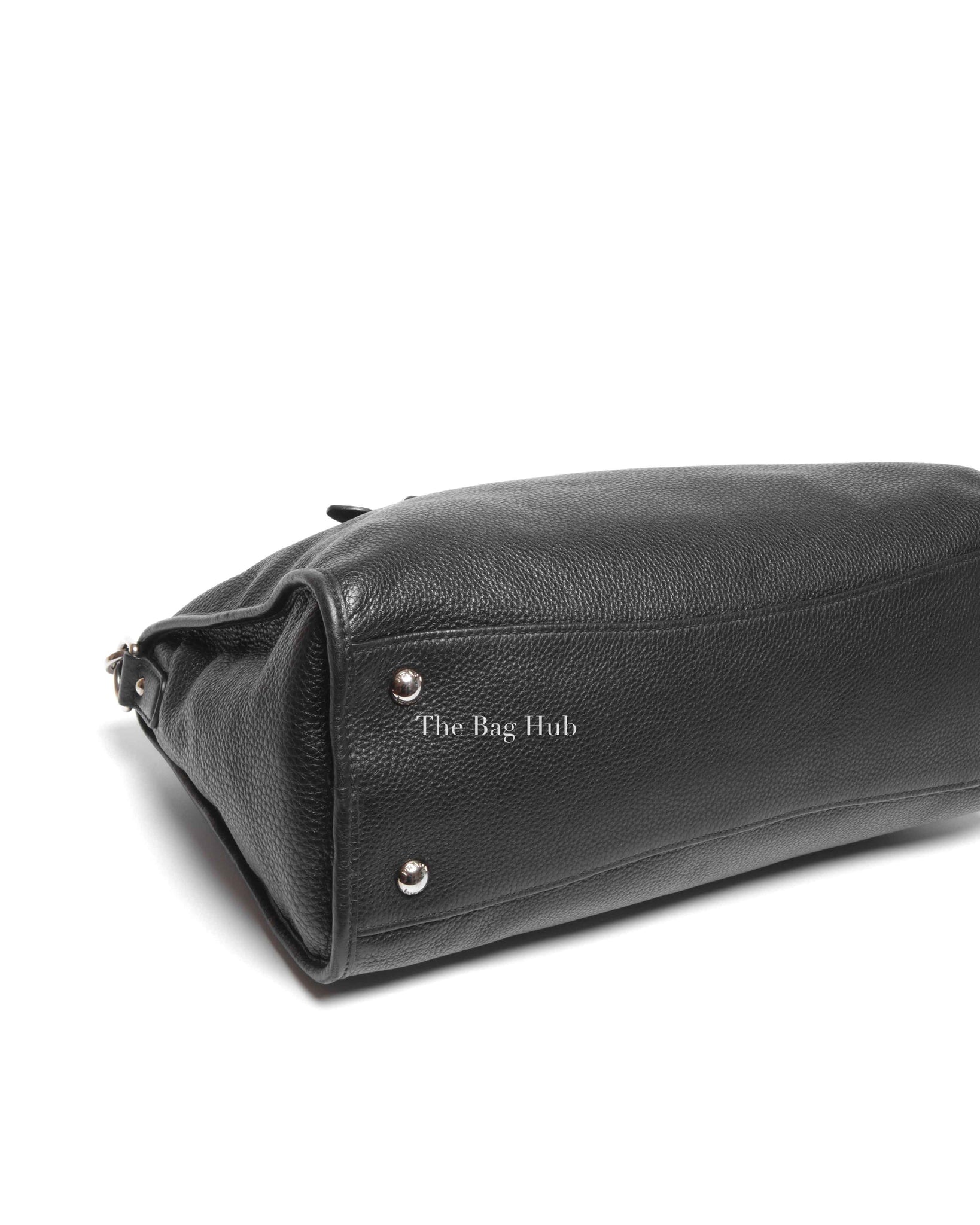 Prada Black Vitello Phenix Zip Tote Bag