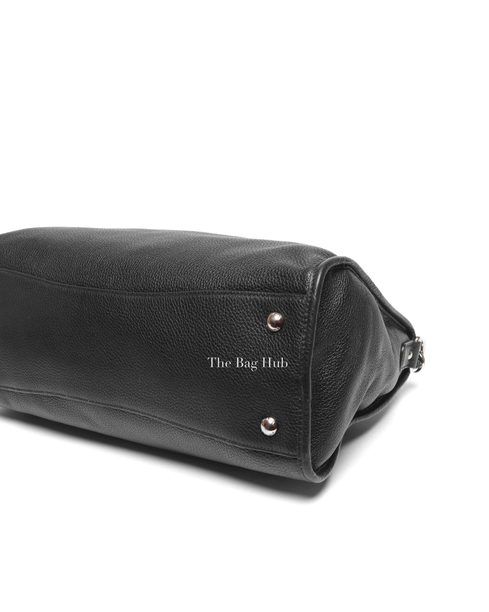 Prada Black Vitello Phenix Zip Tote Bag