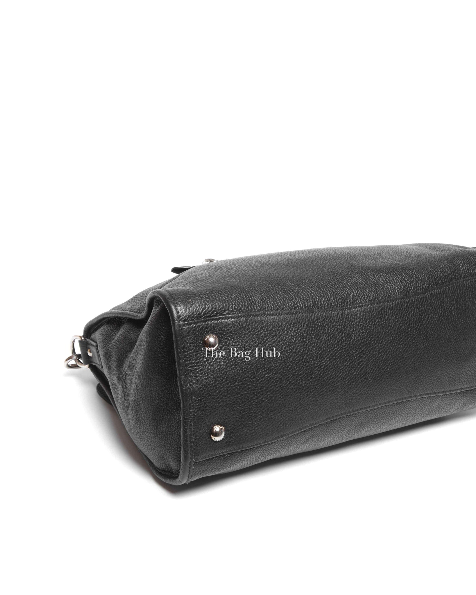 Prada Black Vitello Phenix Zip Tote Bag