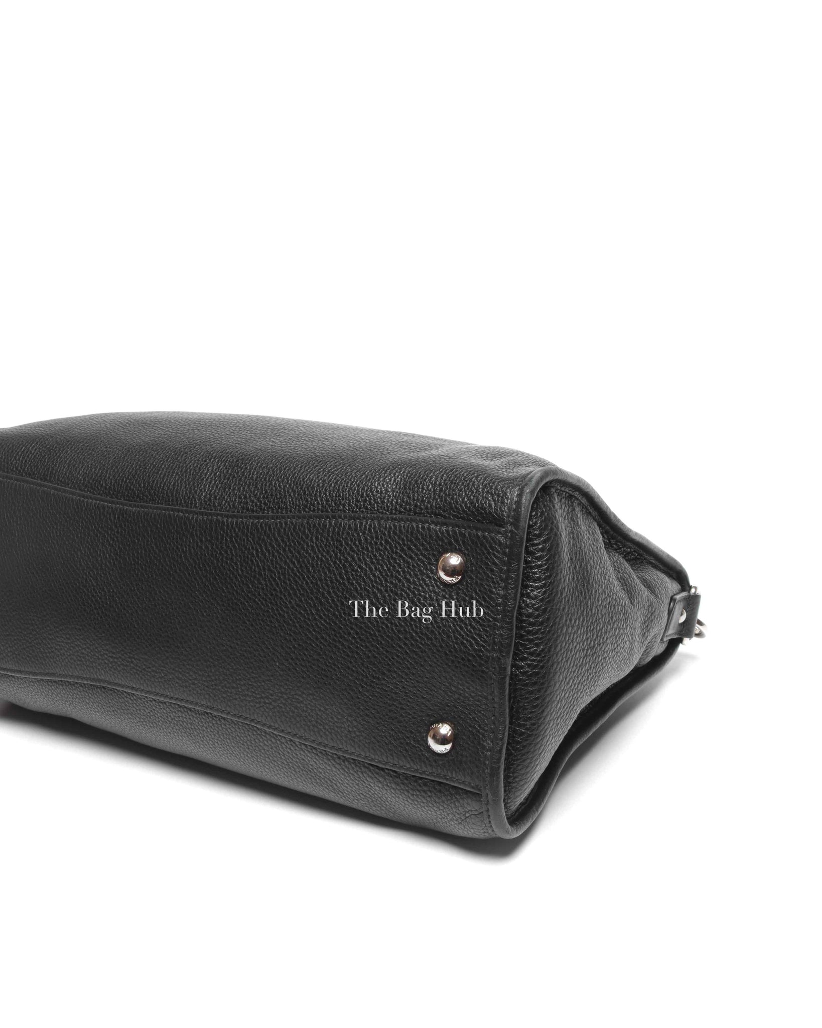 Prada Black Vitello Phenix Zip Tote Bag