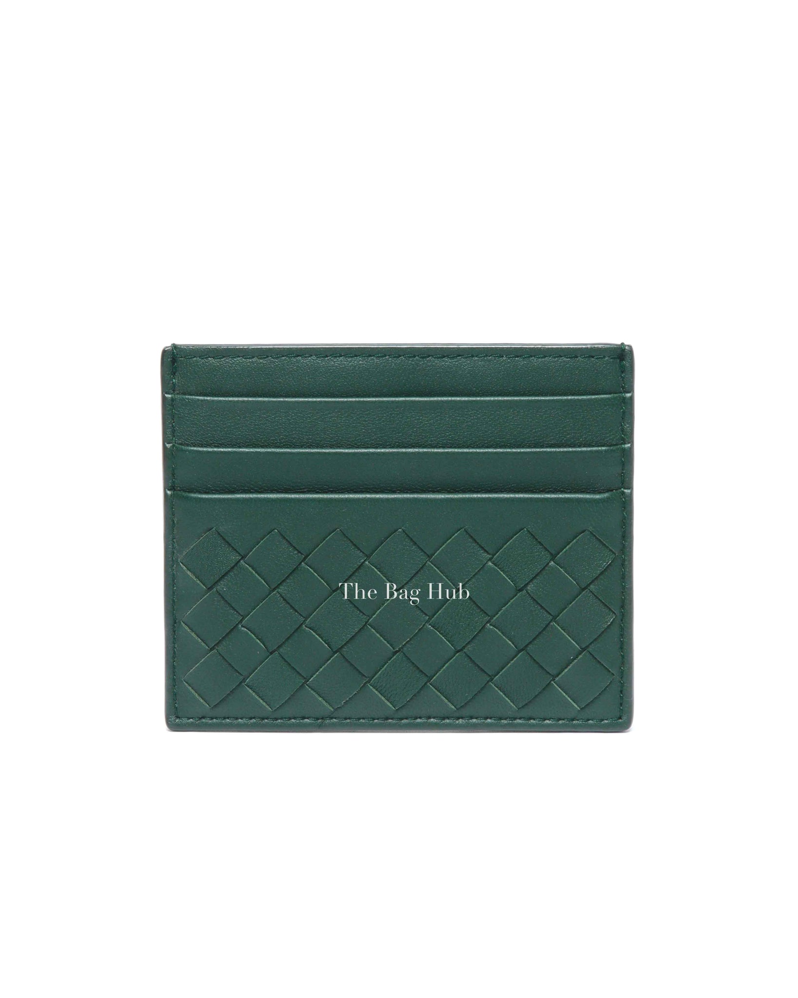 Bottega Veneta Green Intrecciato Leather Card Case