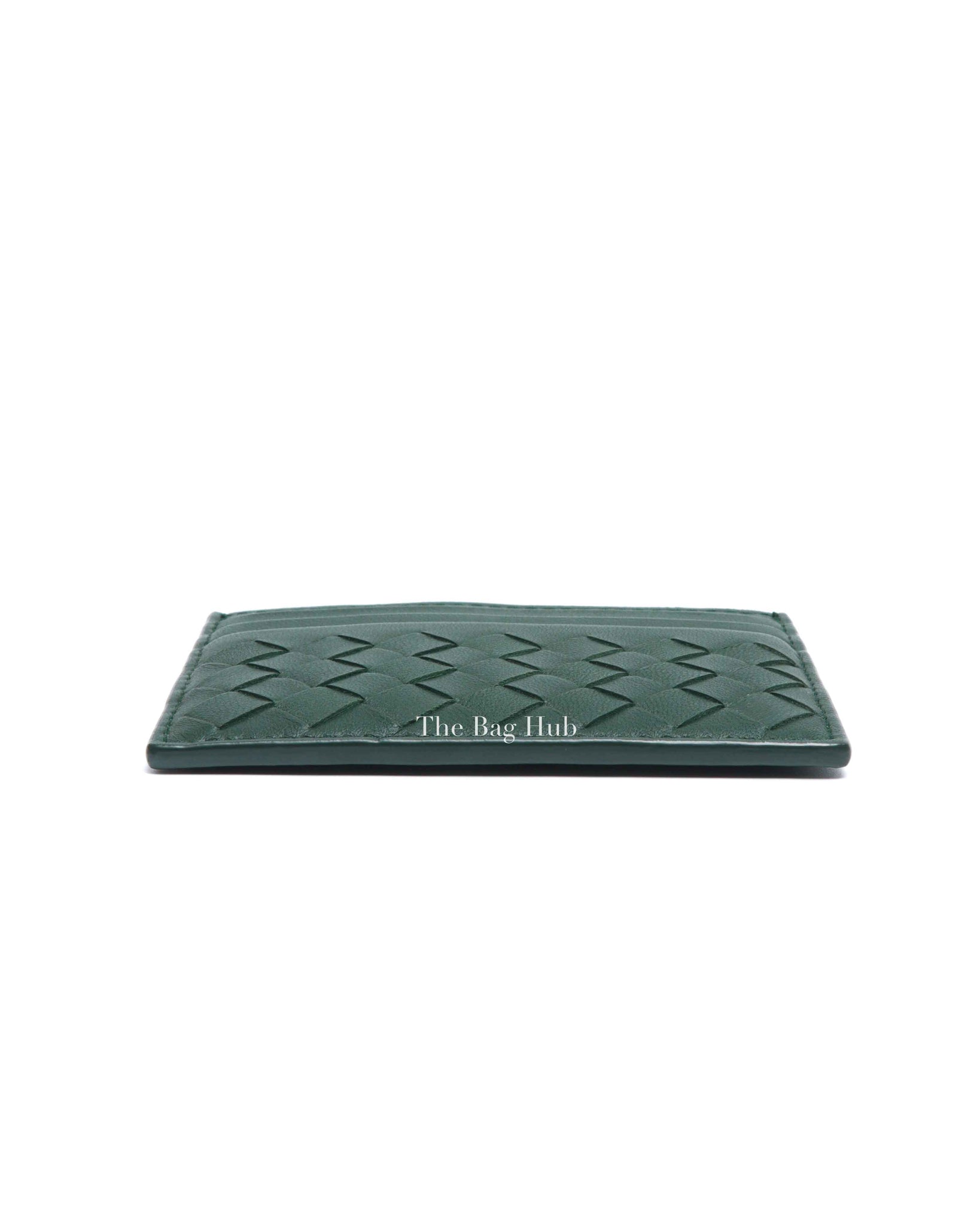 Bottega Veneta Green Intrecciato Leather Card Case