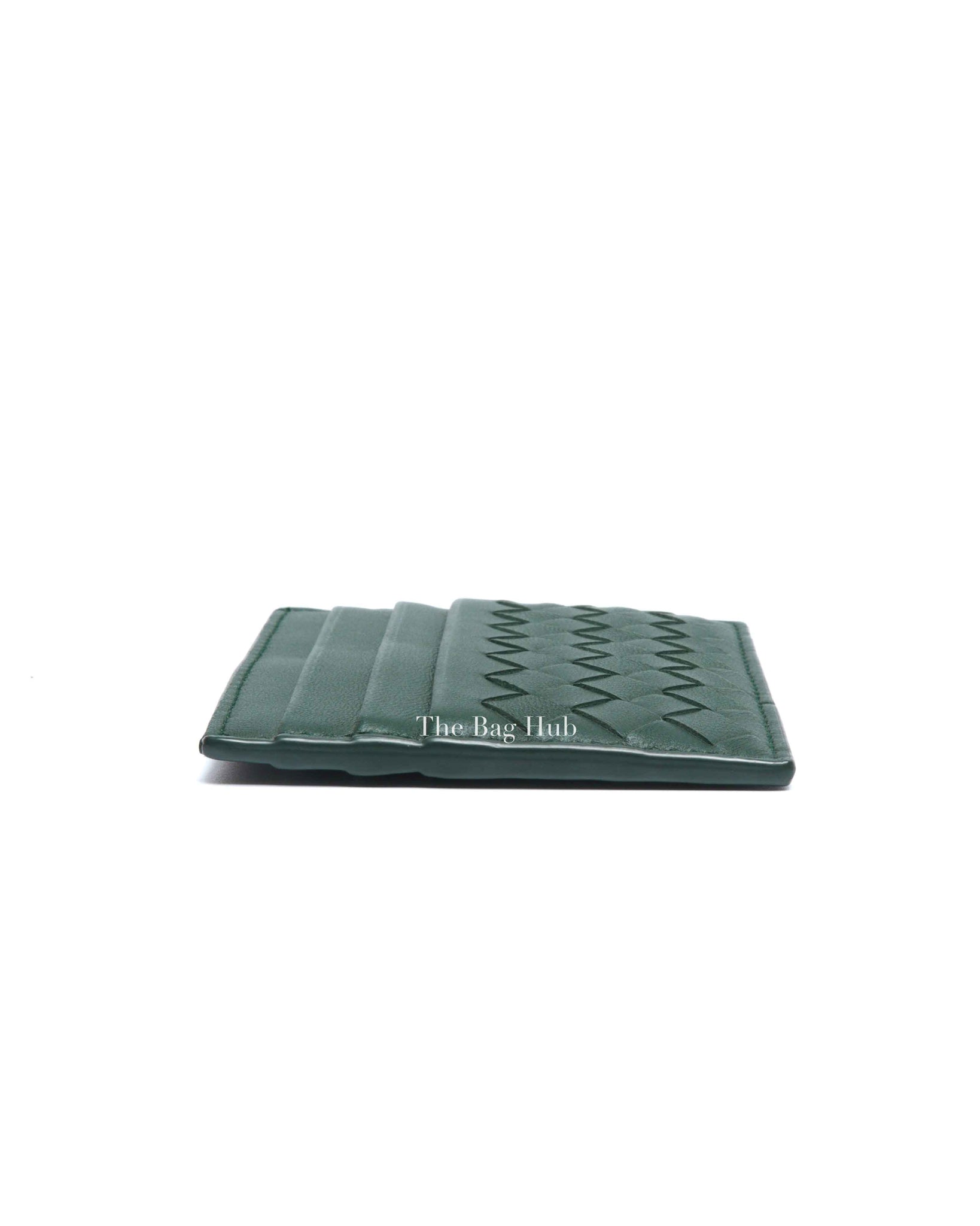 Bottega Veneta Green Intrecciato Leather Card Case
