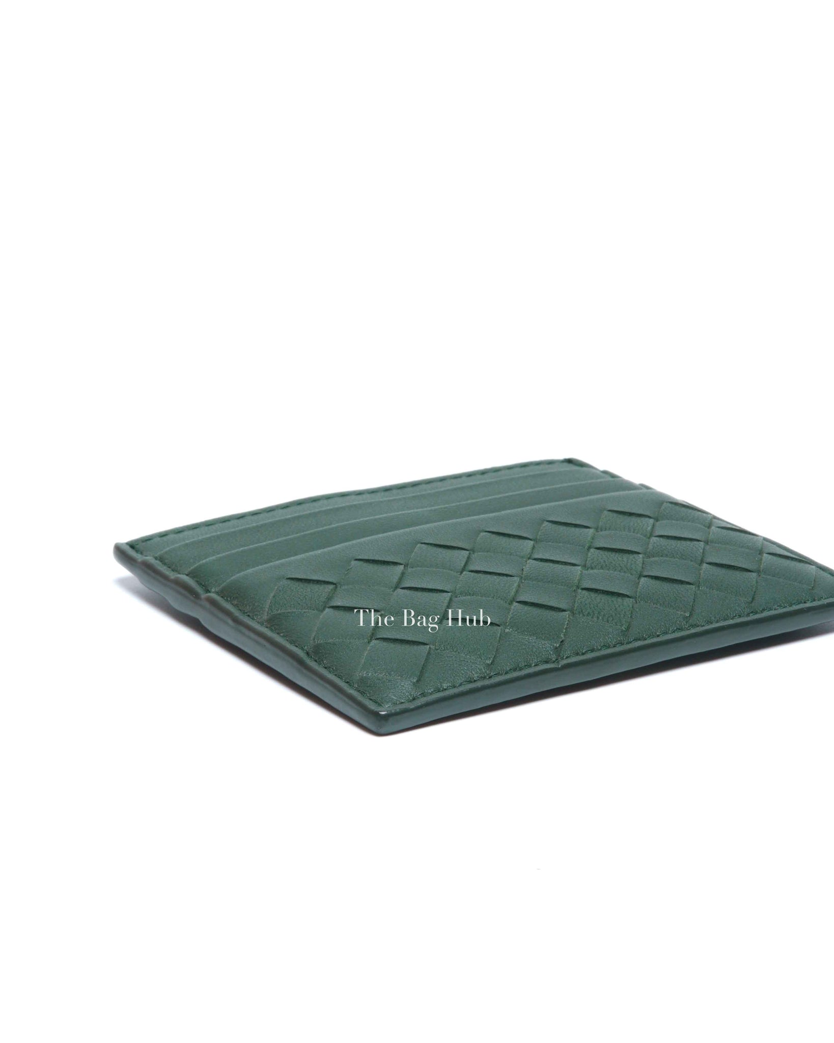 Bottega Veneta Green Intrecciato Leather Card Case