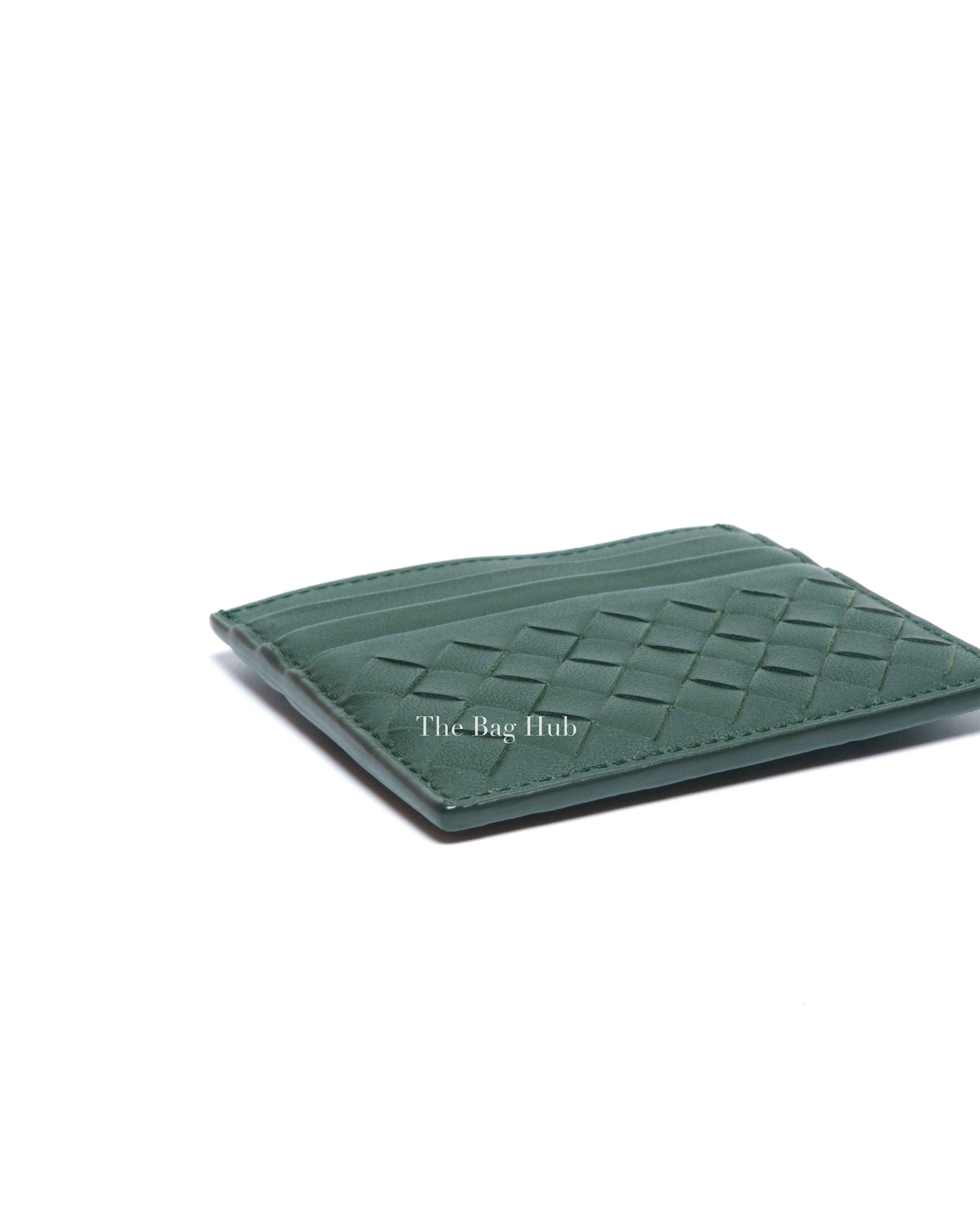 Bottega Veneta Green Intrecciato Leather Card Case