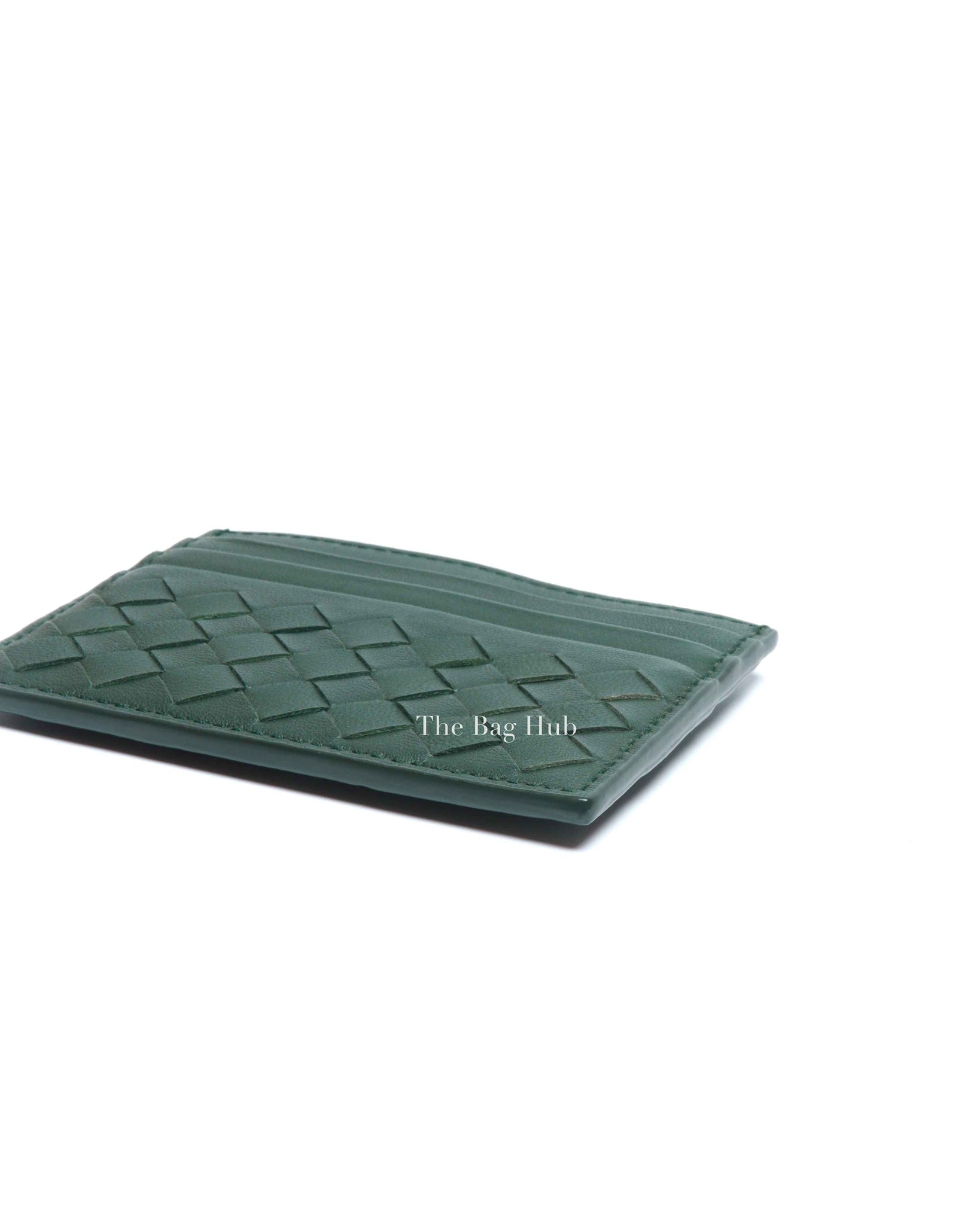 Bottega Veneta Green Intrecciato Leather Card Case