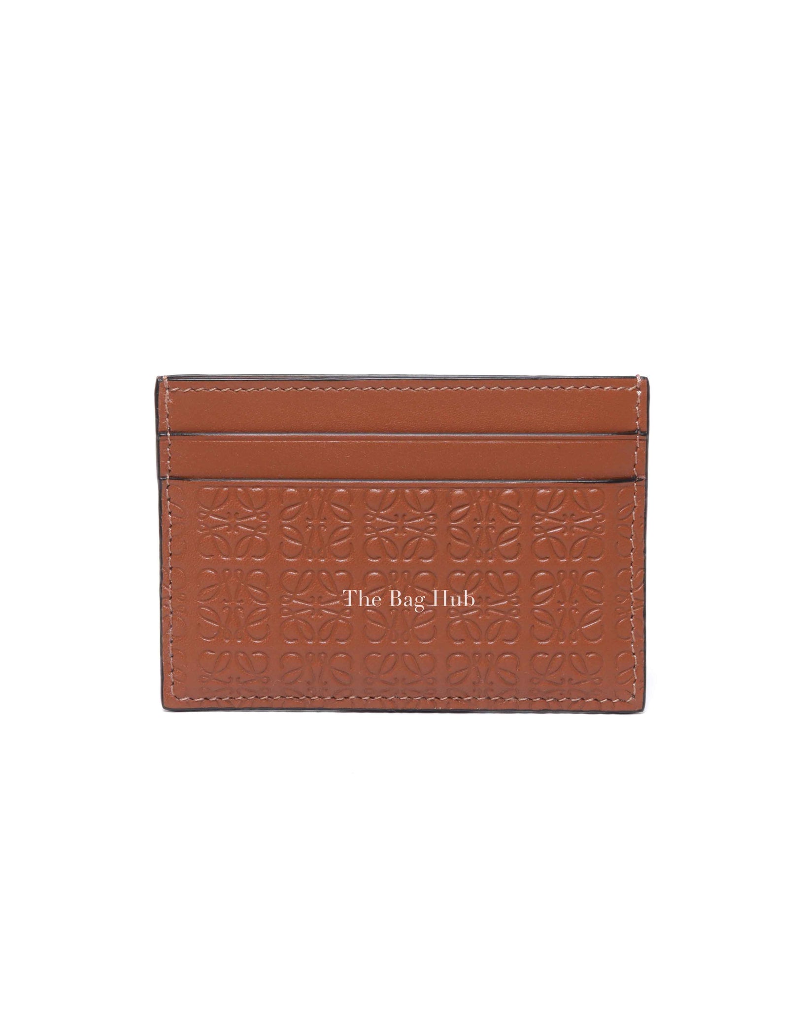 Loewe Tan Embossed Calfskin Repeat Plain Cardholder