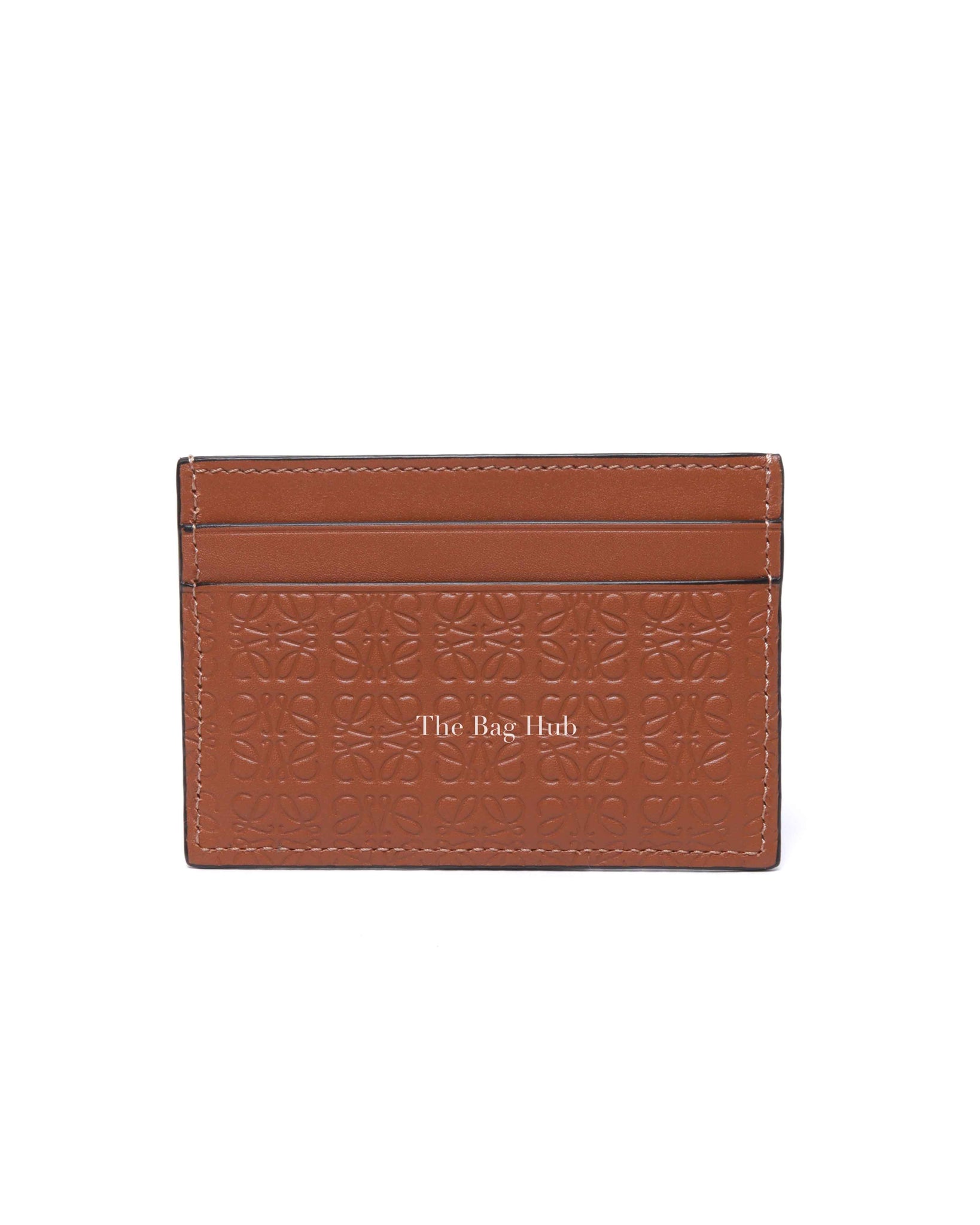 Loewe Tan Embossed Calfskin Repeat Plain Cardholder