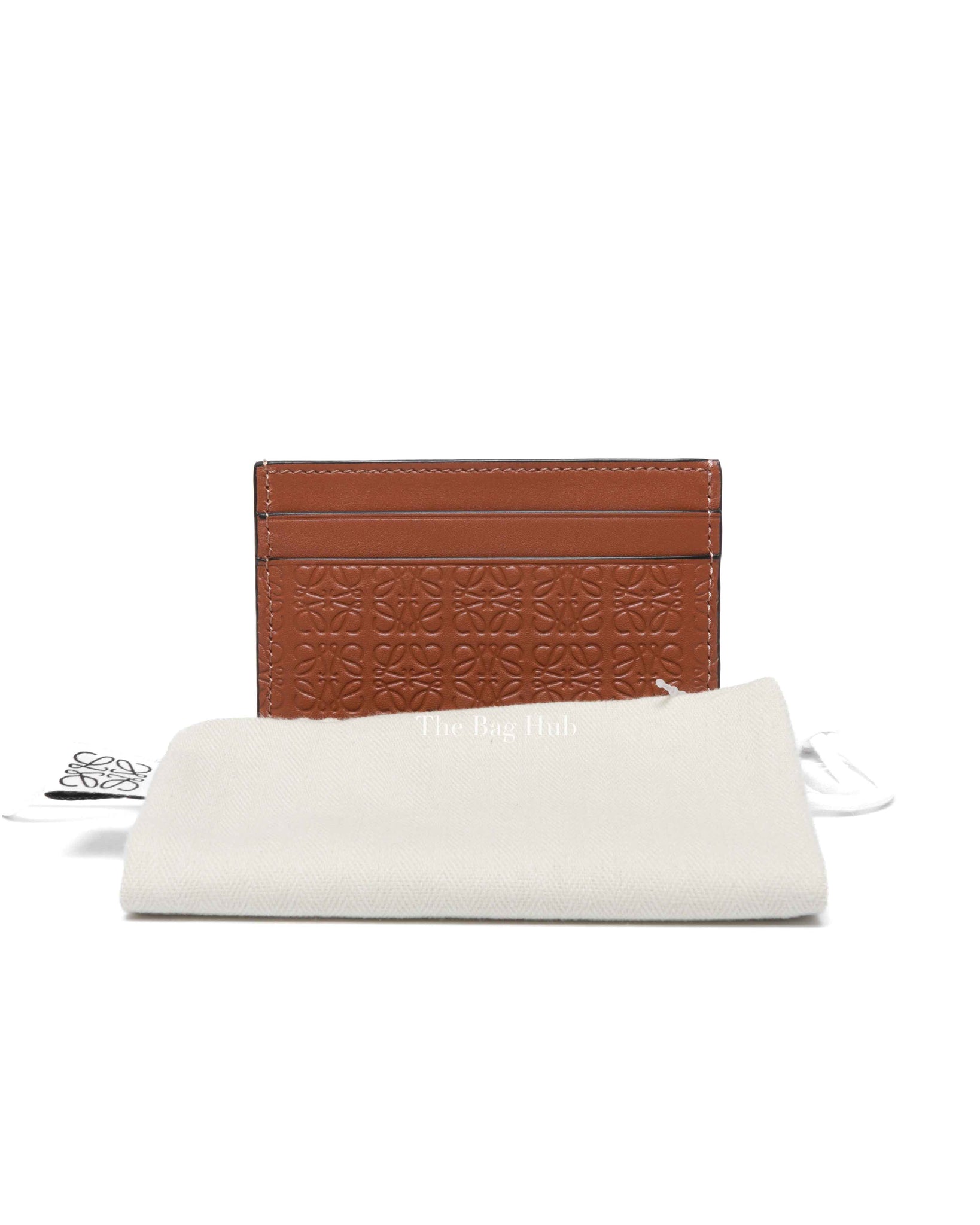 Loewe Tan Embossed Calfskin Repeat Plain Cardholder