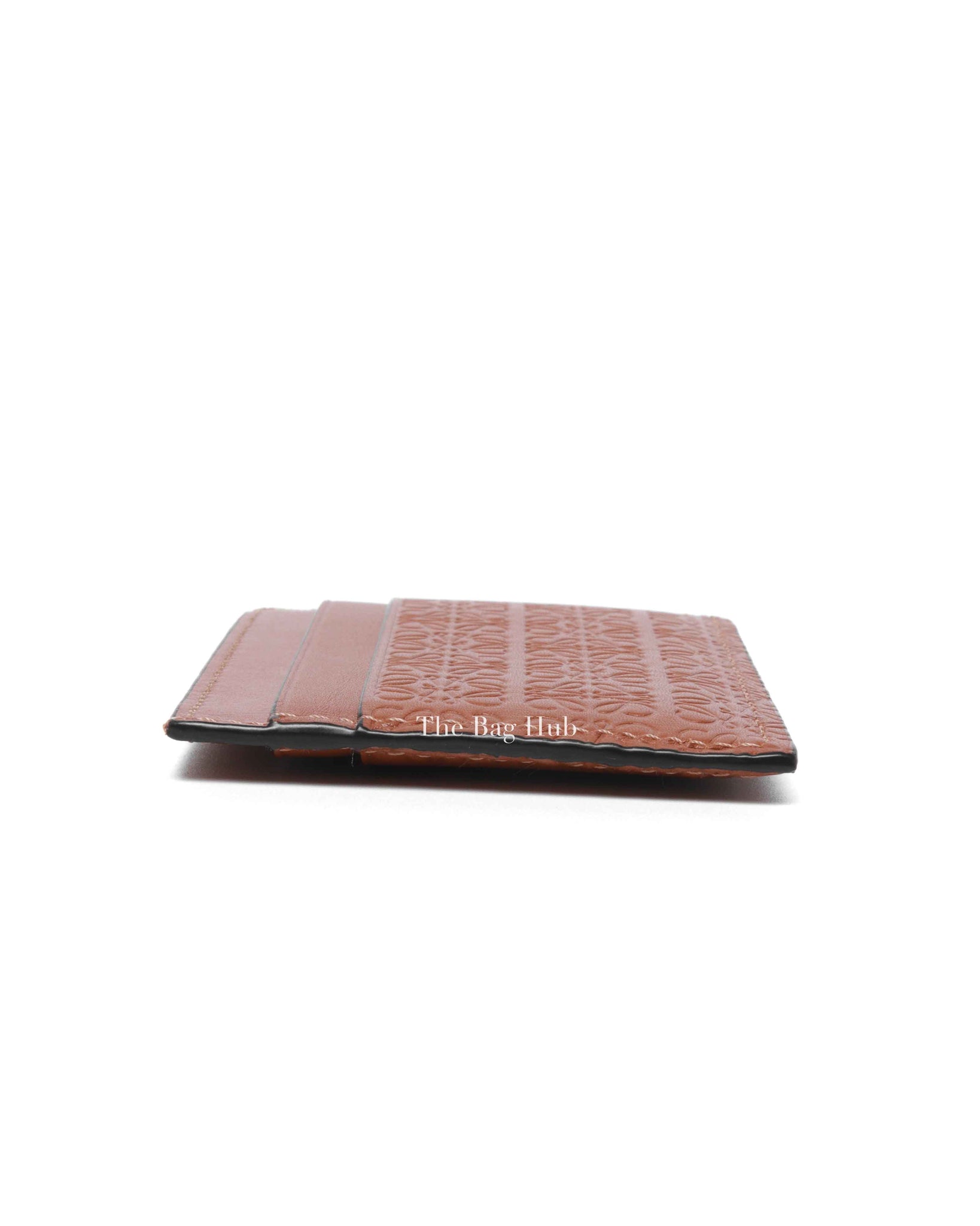 Loewe Tan Embossed Calfskin Repeat Plain Cardholder