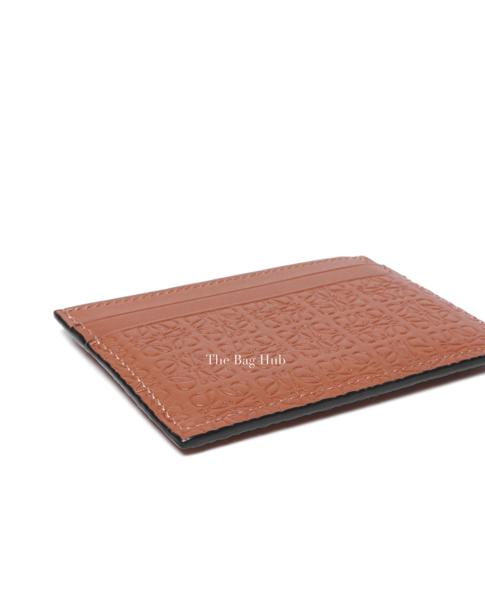 Loewe Tan Embossed Calfskin Repeat Plain Cardholder