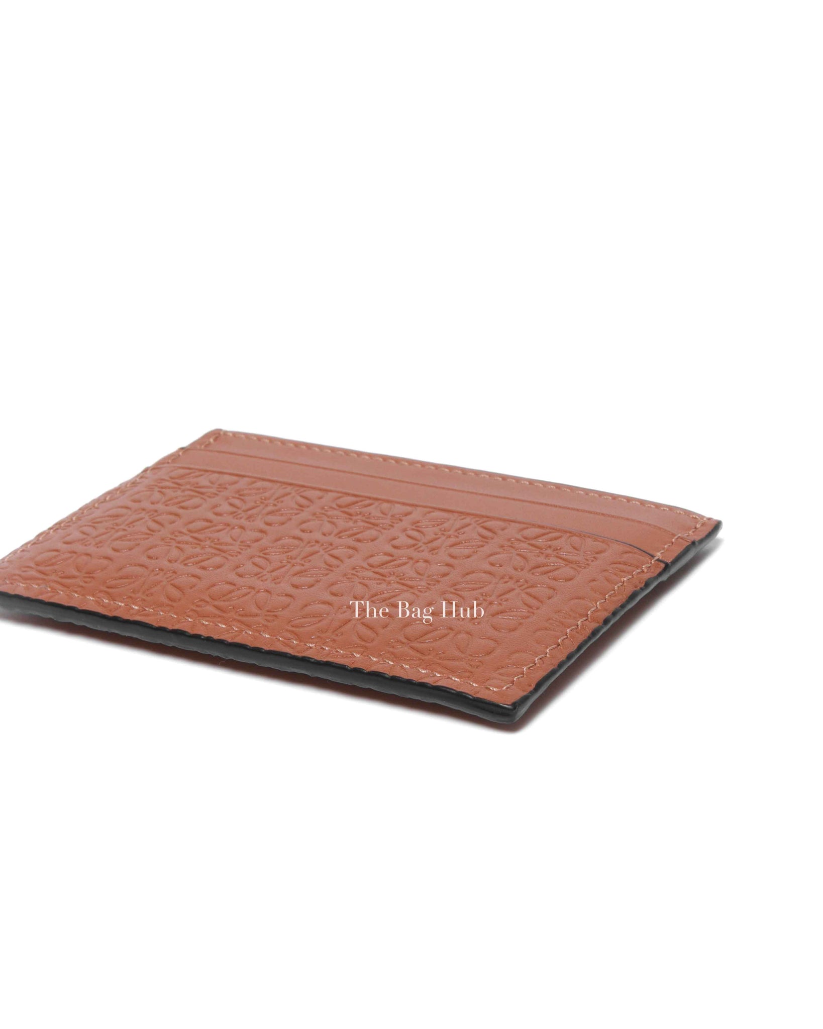 Loewe Tan Embossed Calfskin Repeat Plain Cardholder
