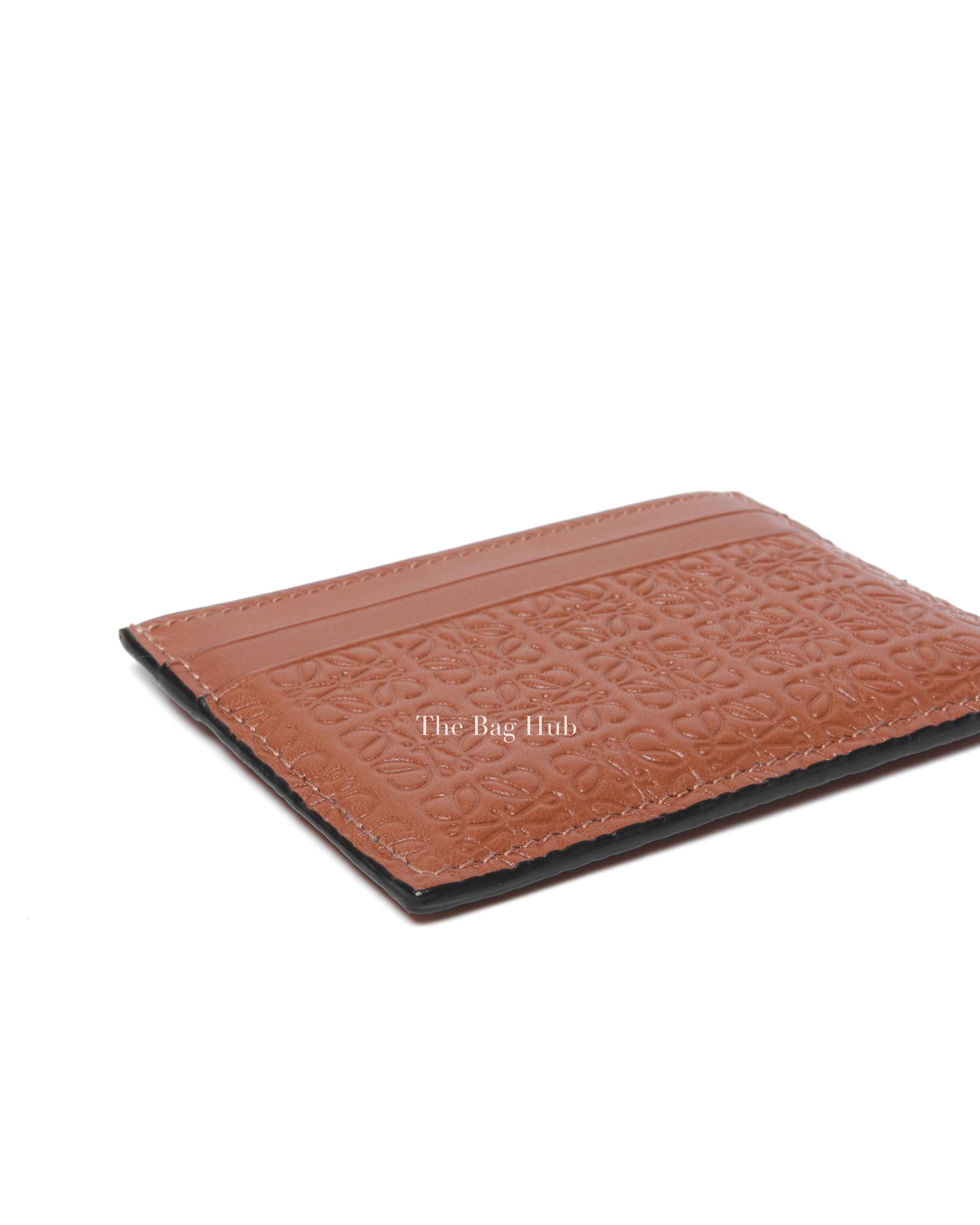 Loewe Tan Embossed Calfskin Repeat Plain Cardholder