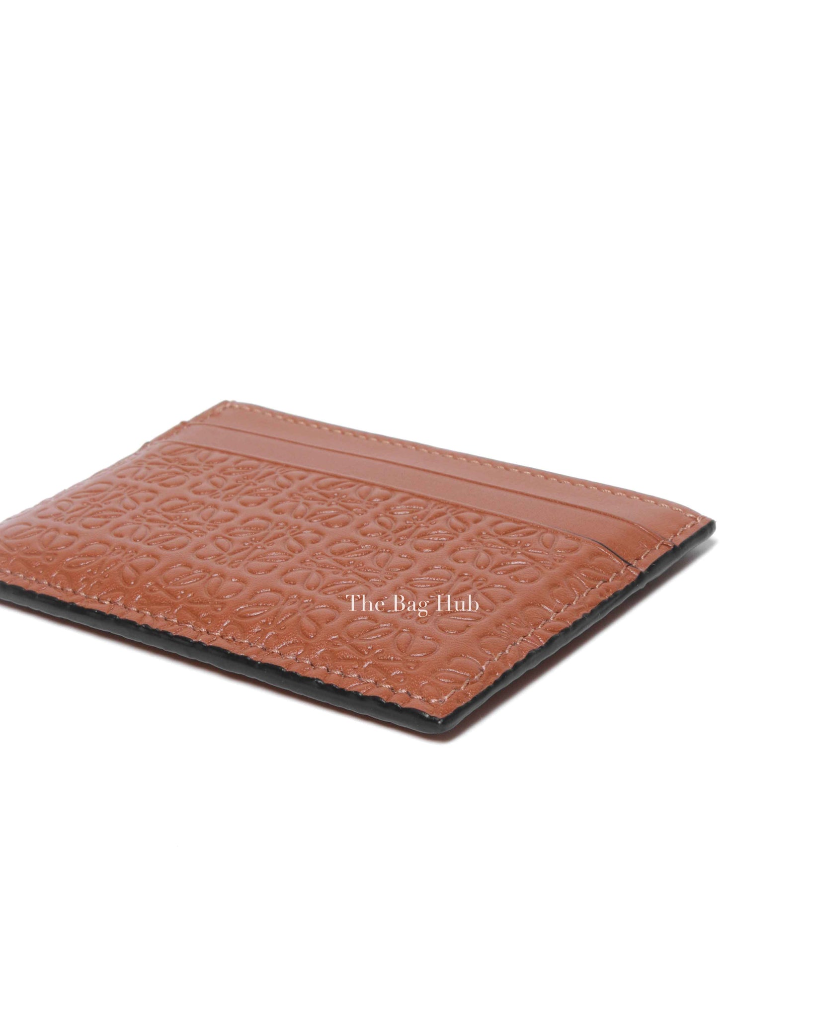 Loewe Tan Embossed Calfskin Repeat Plain Cardholder