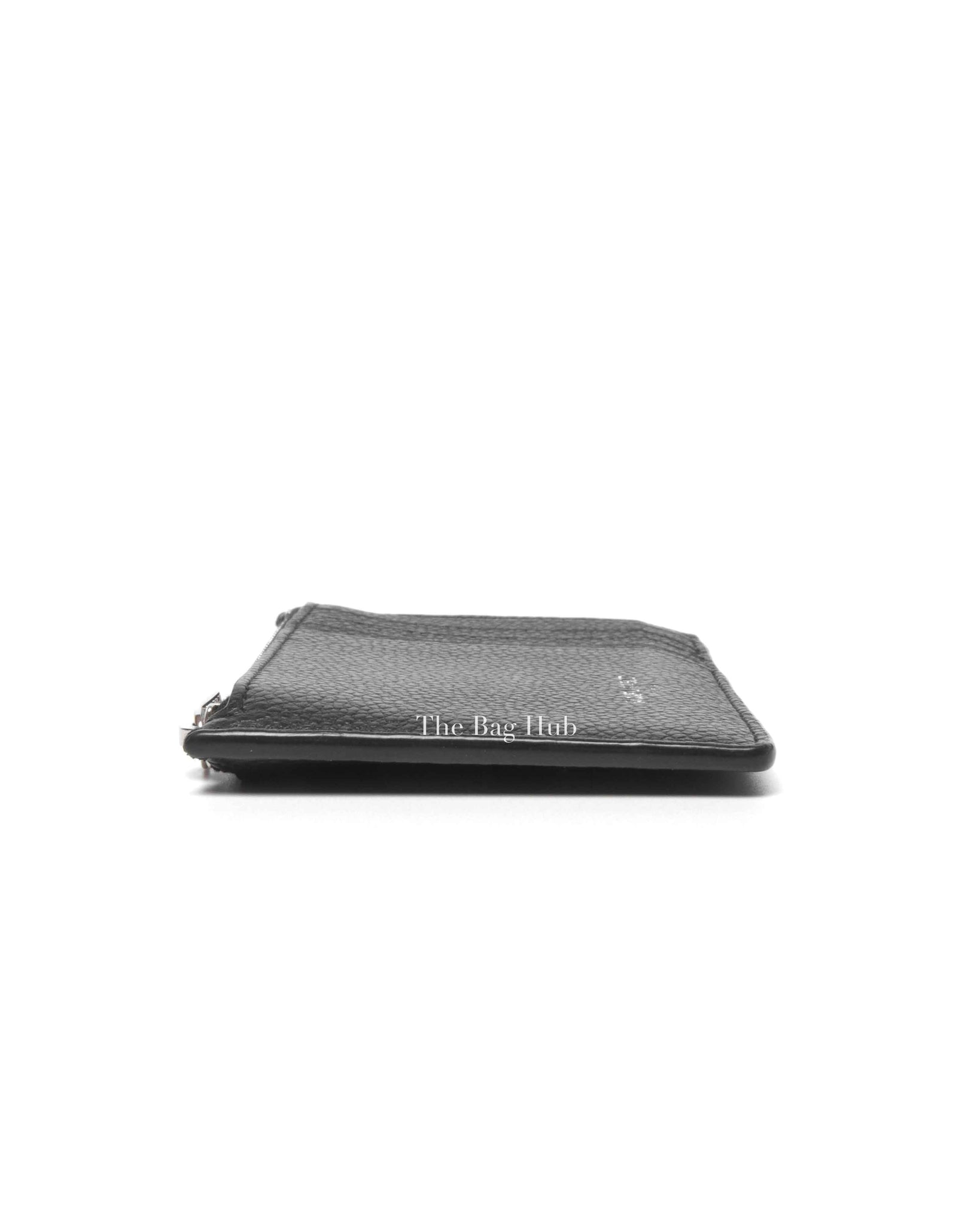 Saint Laurent Black Grained Leather Paris Fragments Zip Card Case