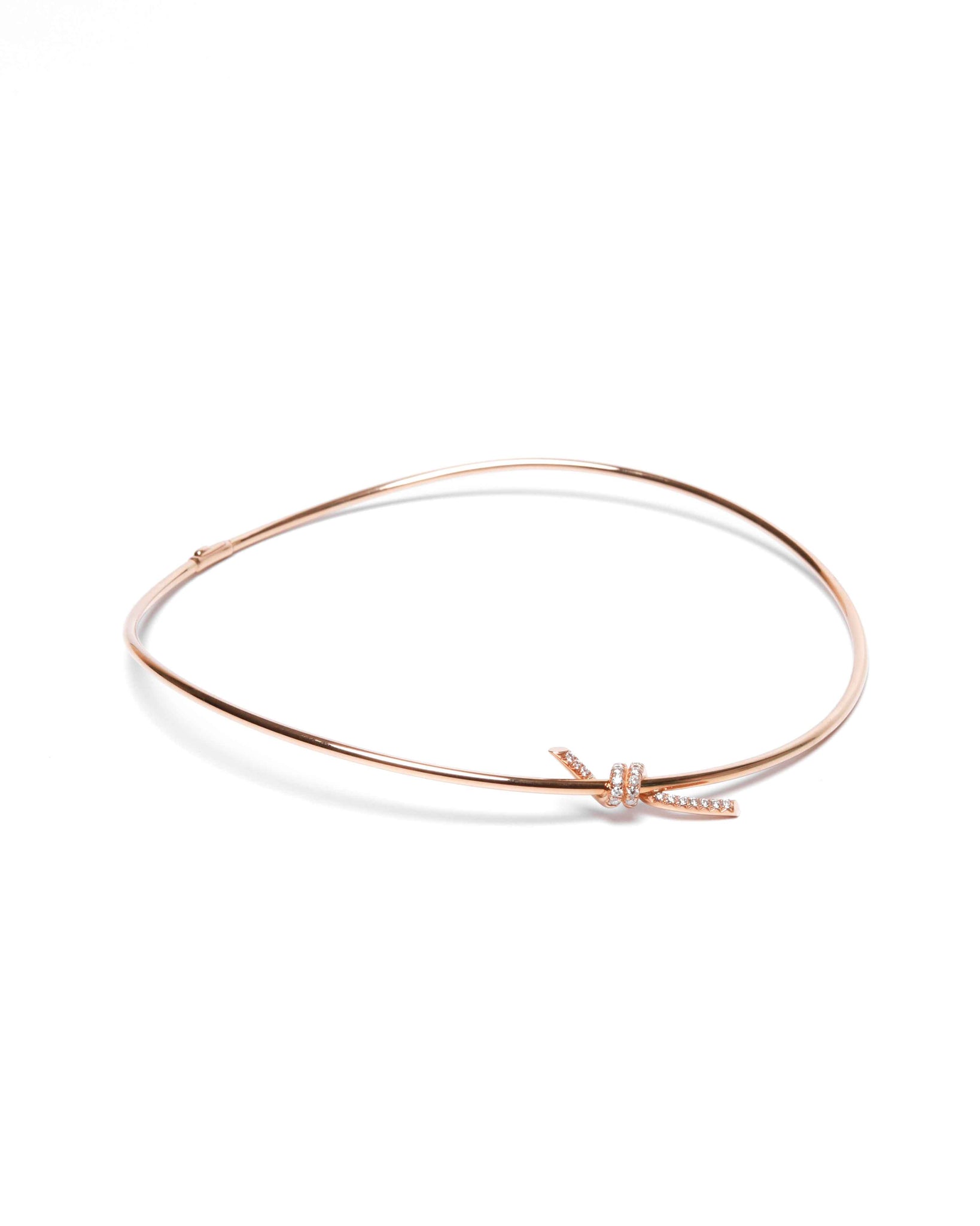 Tiffany & Co Rose Gold With Diamonds Tiffany Knot Neck Lace