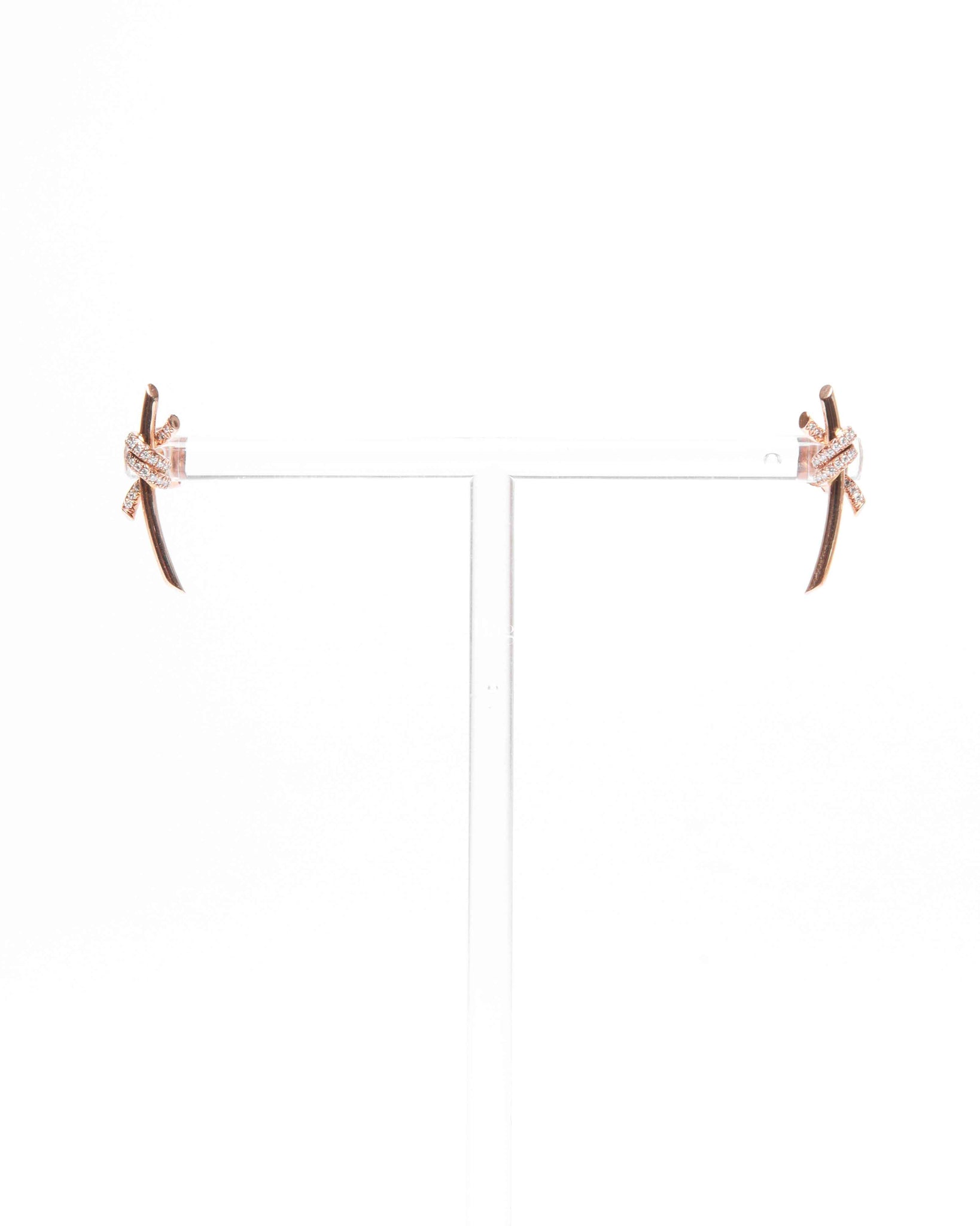 Tiffany & Co Yellow Gold With Diamonds Knot Drop Earrings