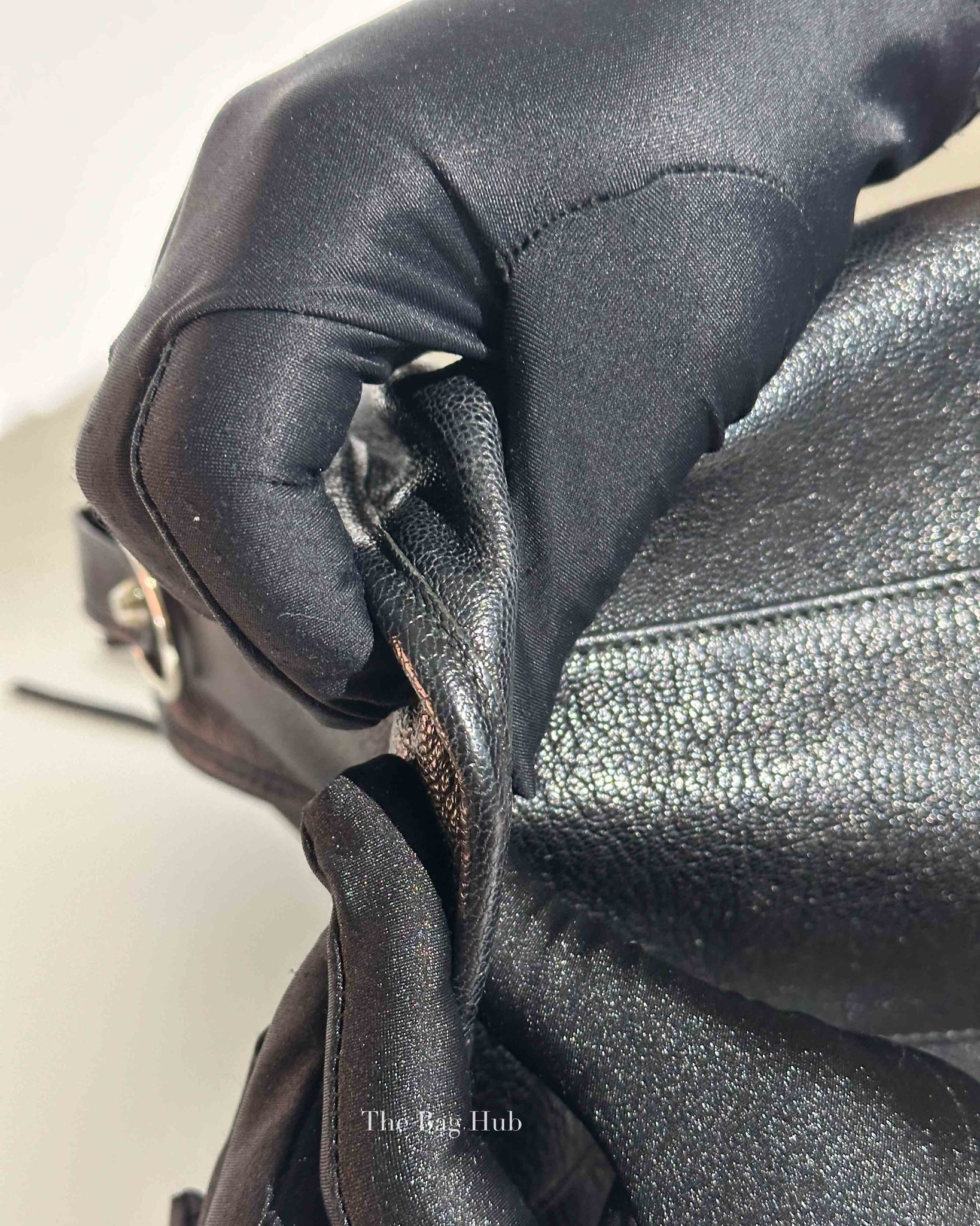 Balenciaga Black Leather Metallic Edge City Bag