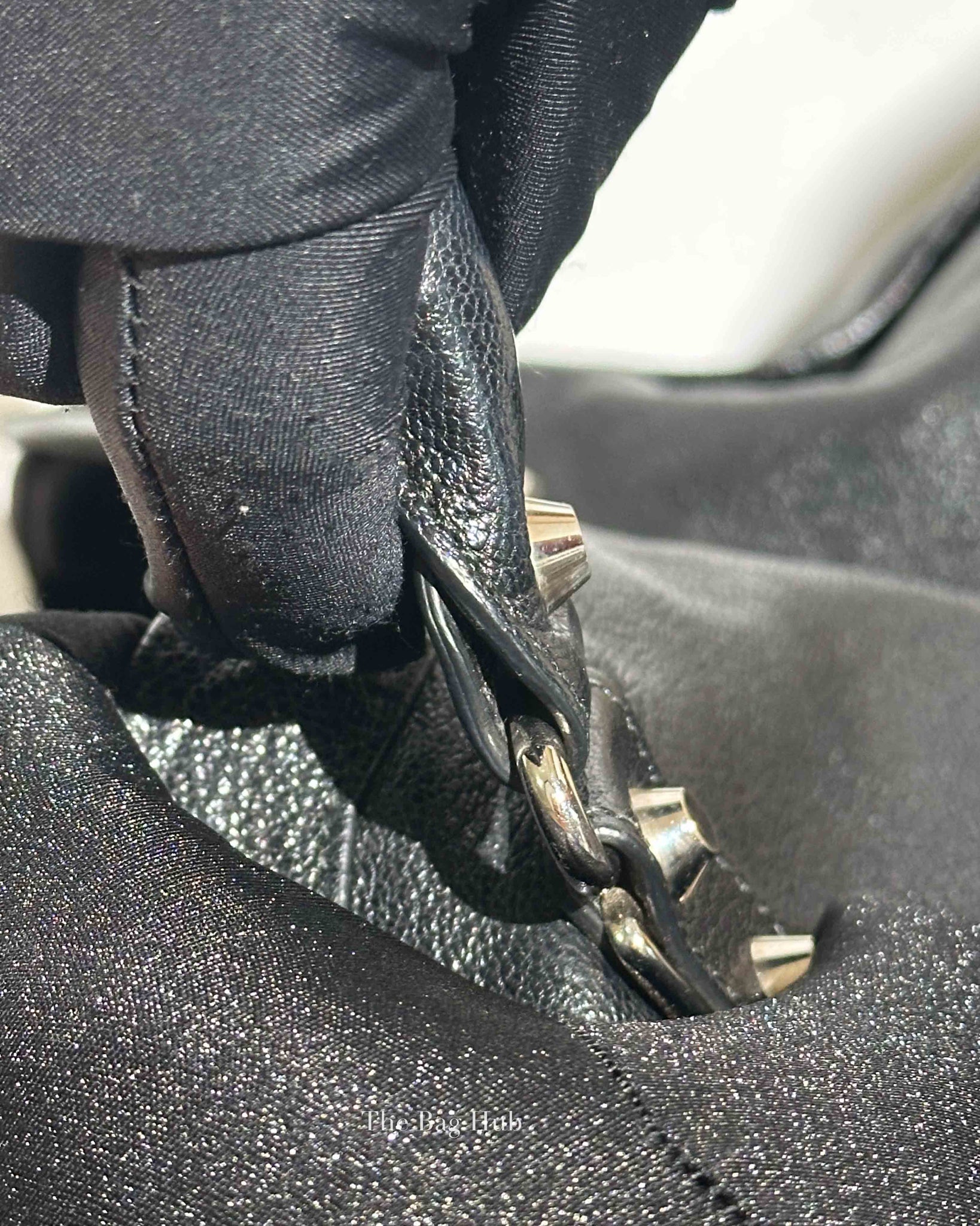 Balenciaga Black Leather Metallic Edge City Bag