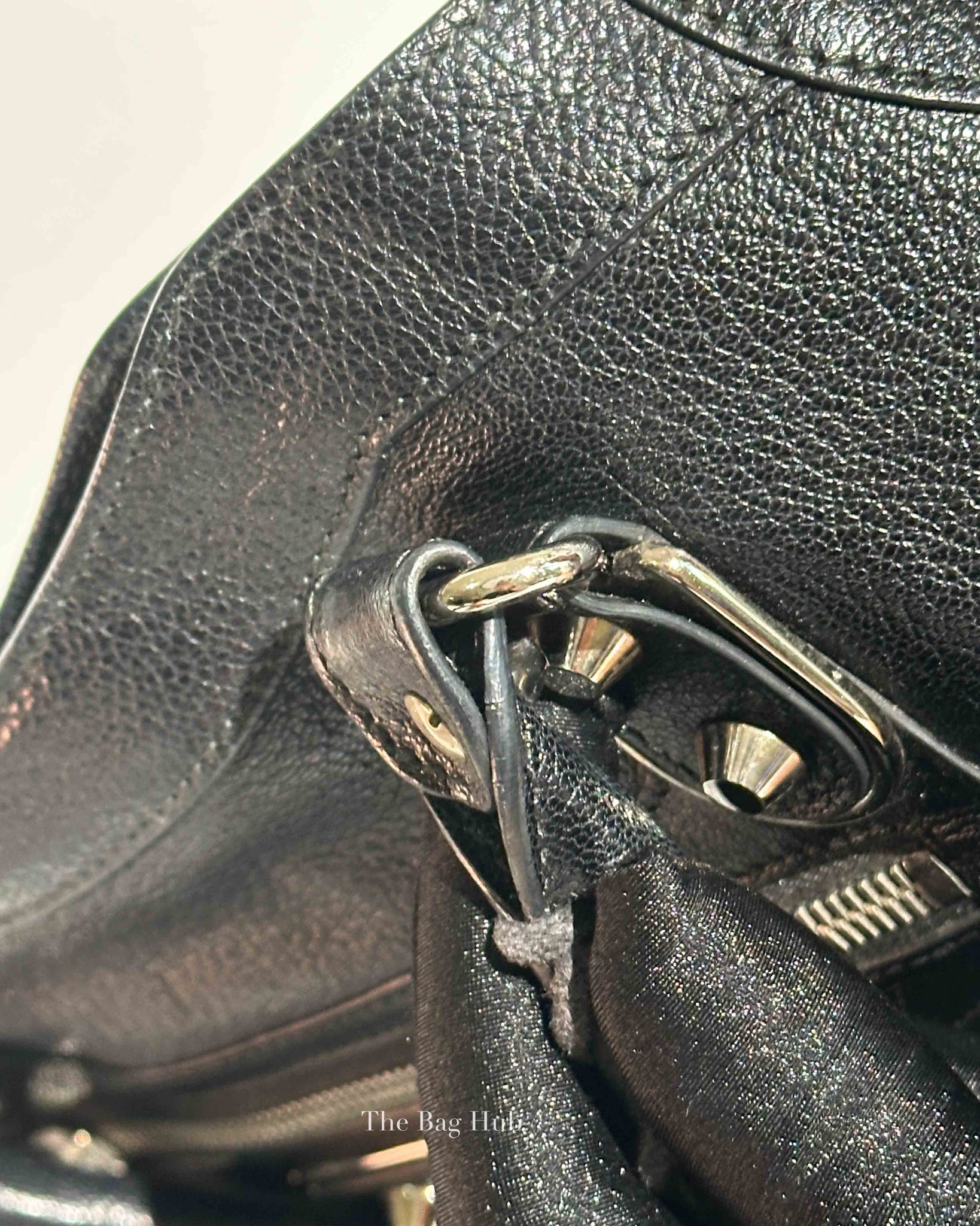 Balenciaga Black Leather Metallic Edge City Bag