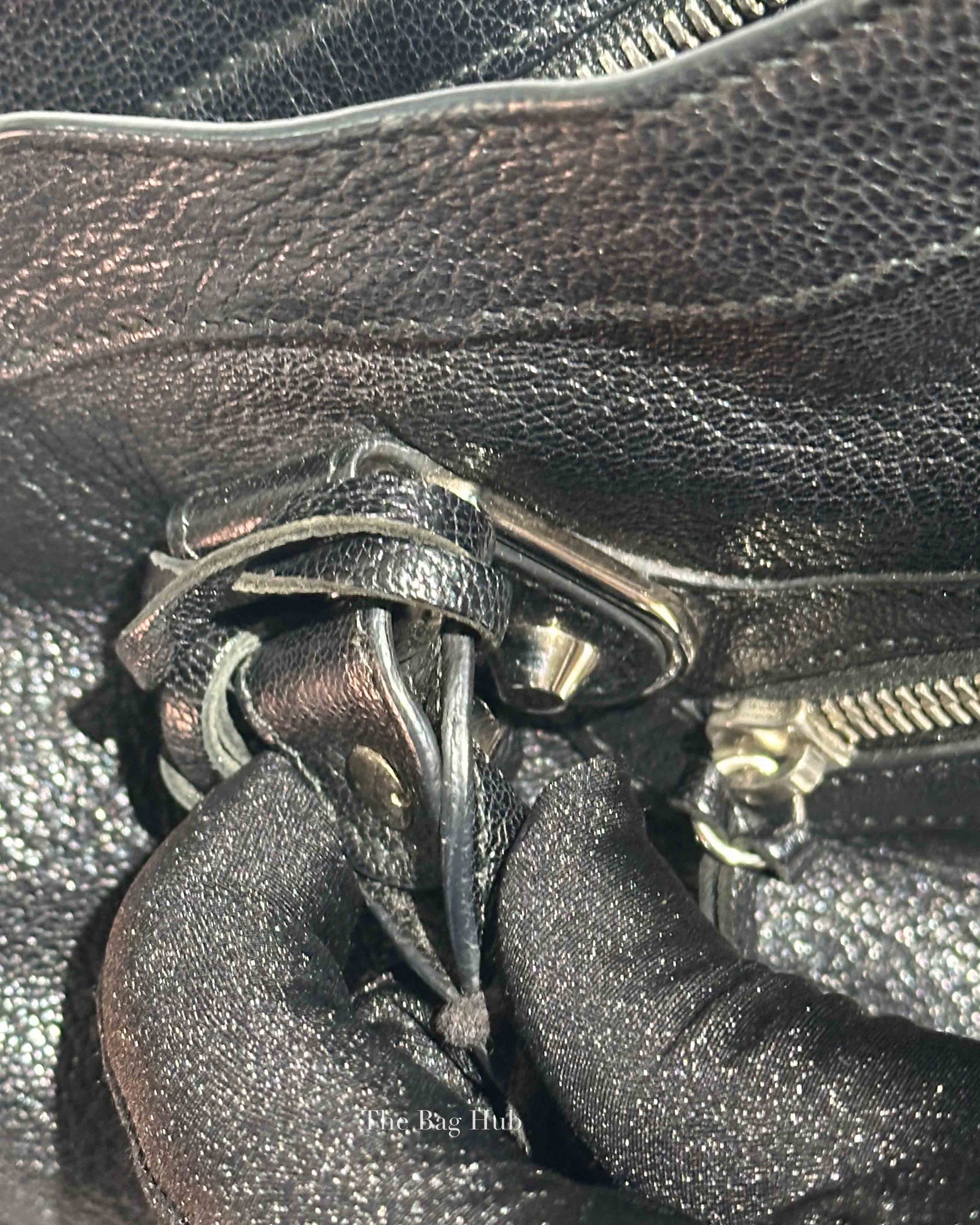 Balenciaga Black Leather Metallic Edge City Bag