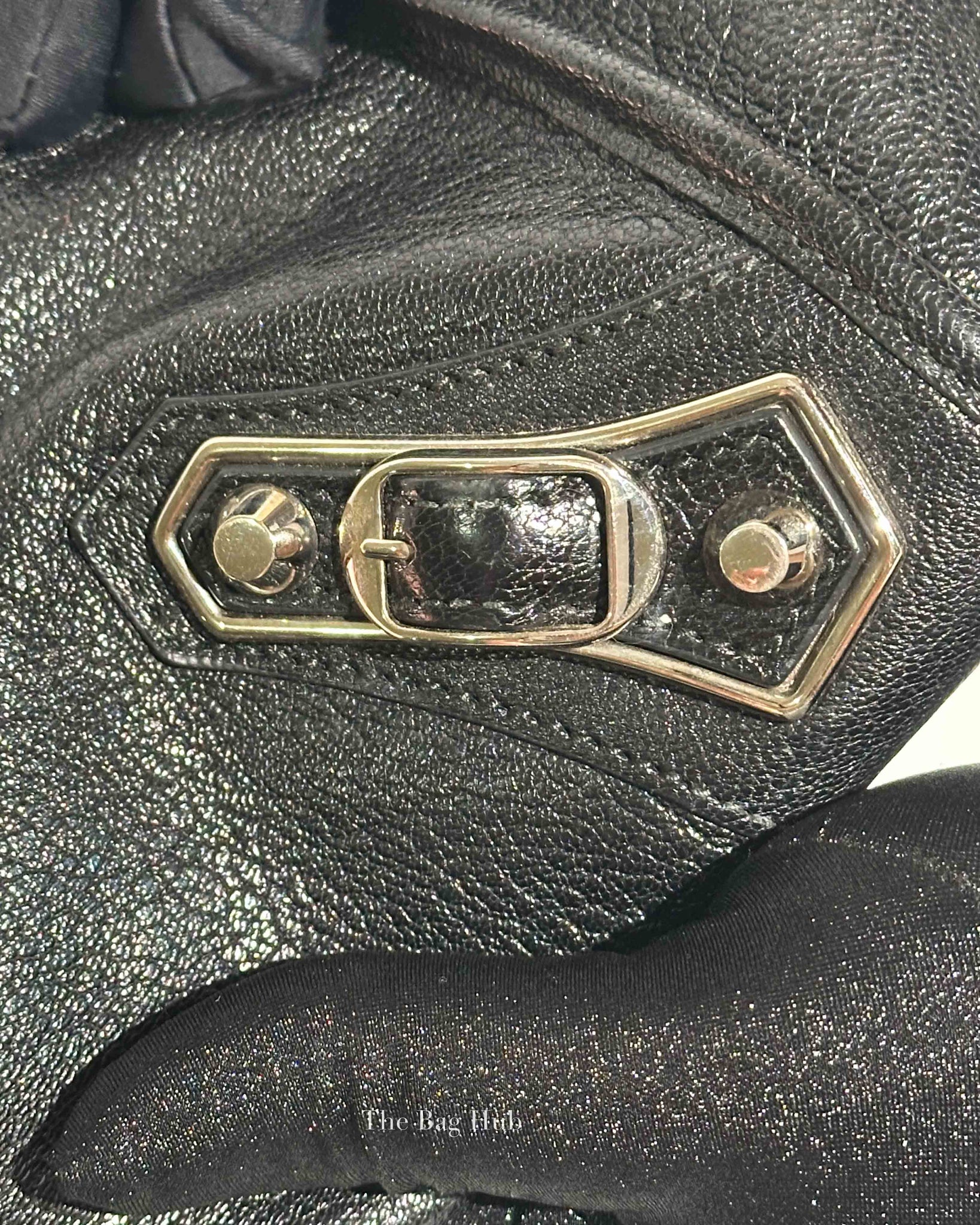 Balenciaga Black Leather Metallic Edge City Bag