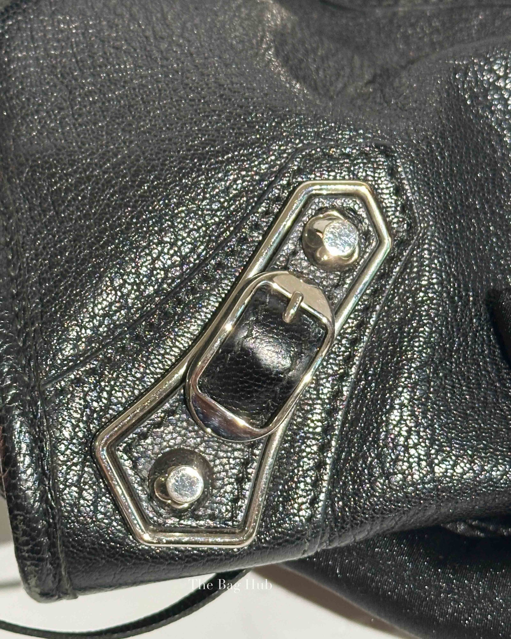 Balenciaga Black Leather Metallic Edge City Bag