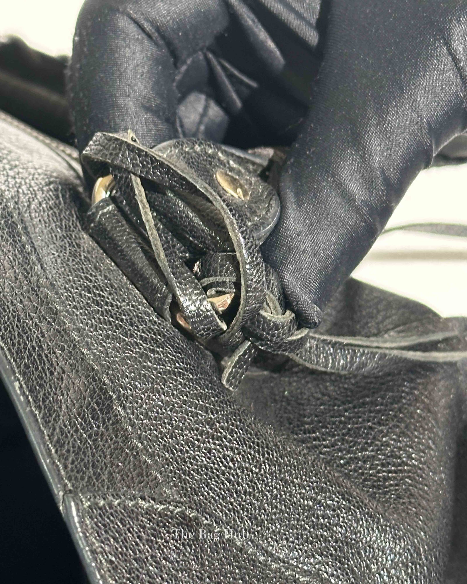 Balenciaga Black Leather Metallic Edge City Bag