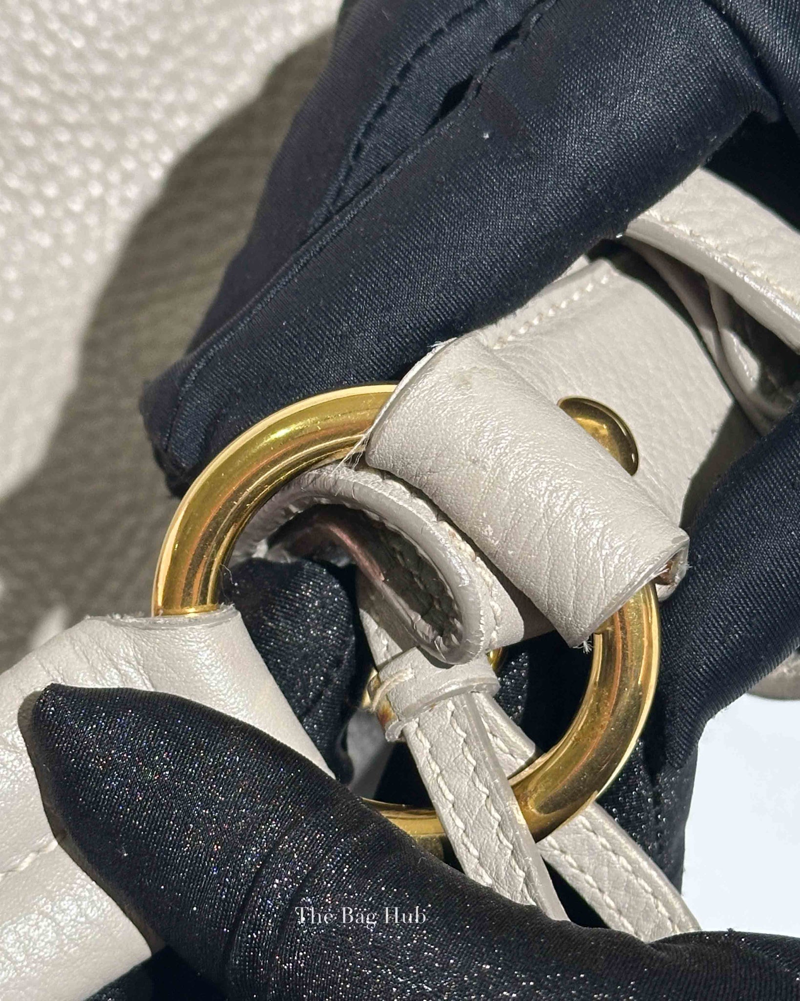 Prada Gray Vitello Daino Leather Double Zip Pocket Hobo Bag