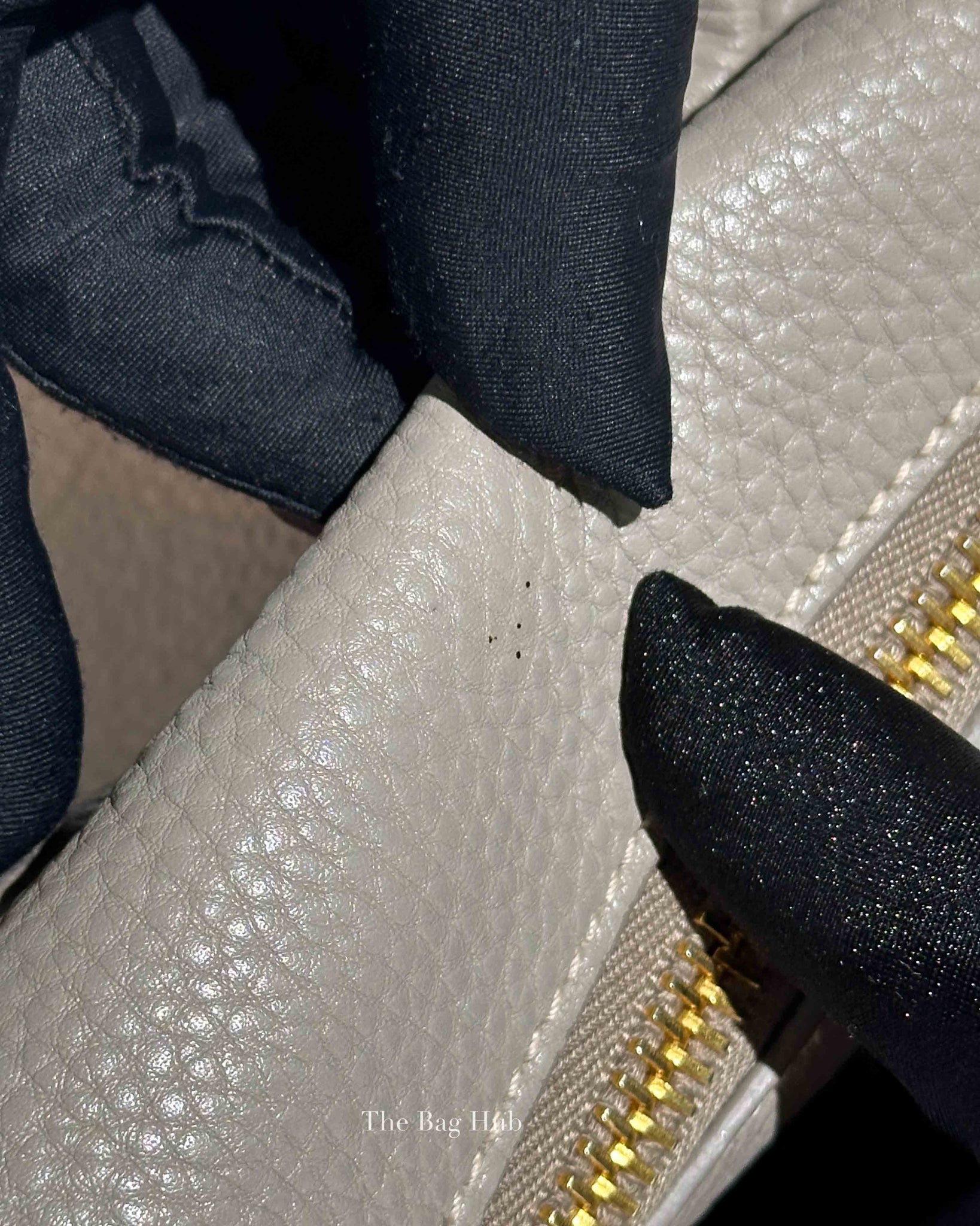 Prada Gray Vitello Daino Leather Double Zip Pocket Hobo Bag