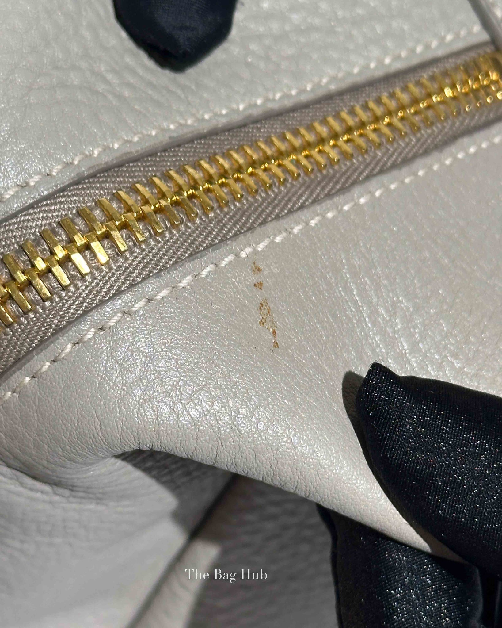 Prada Gray Vitello Daino Leather Double Zip Pocket Hobo Bag