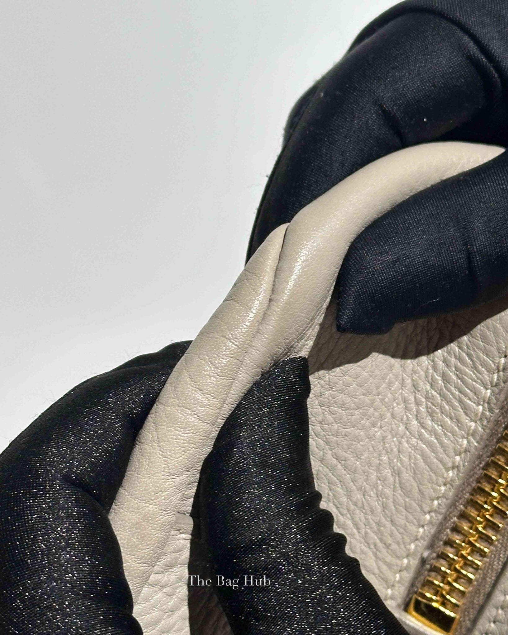 Prada Gray Vitello Daino Leather Double Zip Pocket Hobo Bag