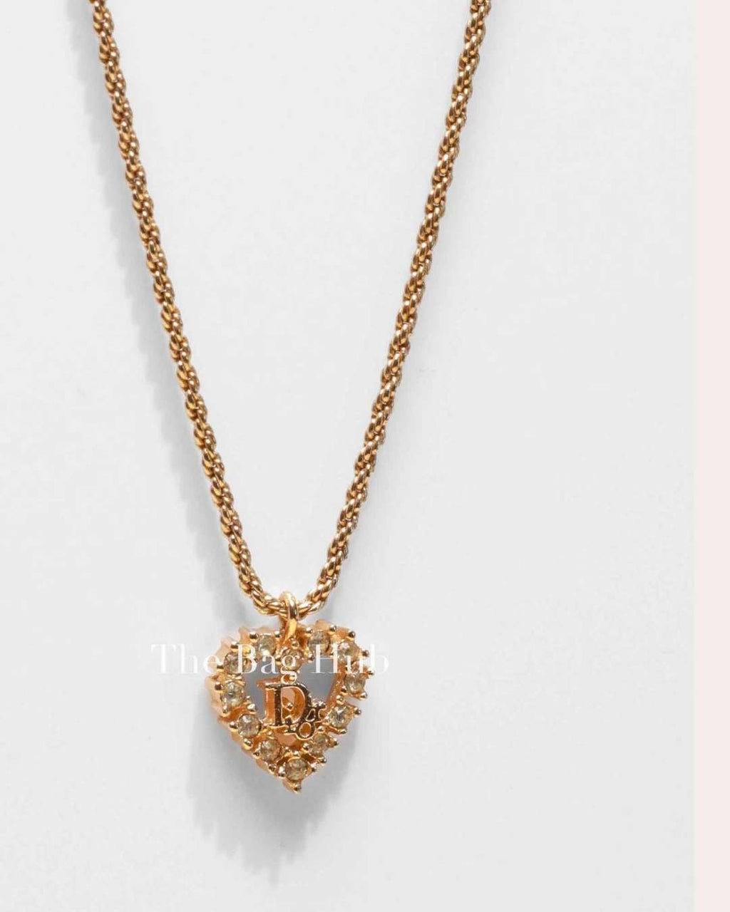 Dior Gold-Tone Metal Heart Pendant Necklace
