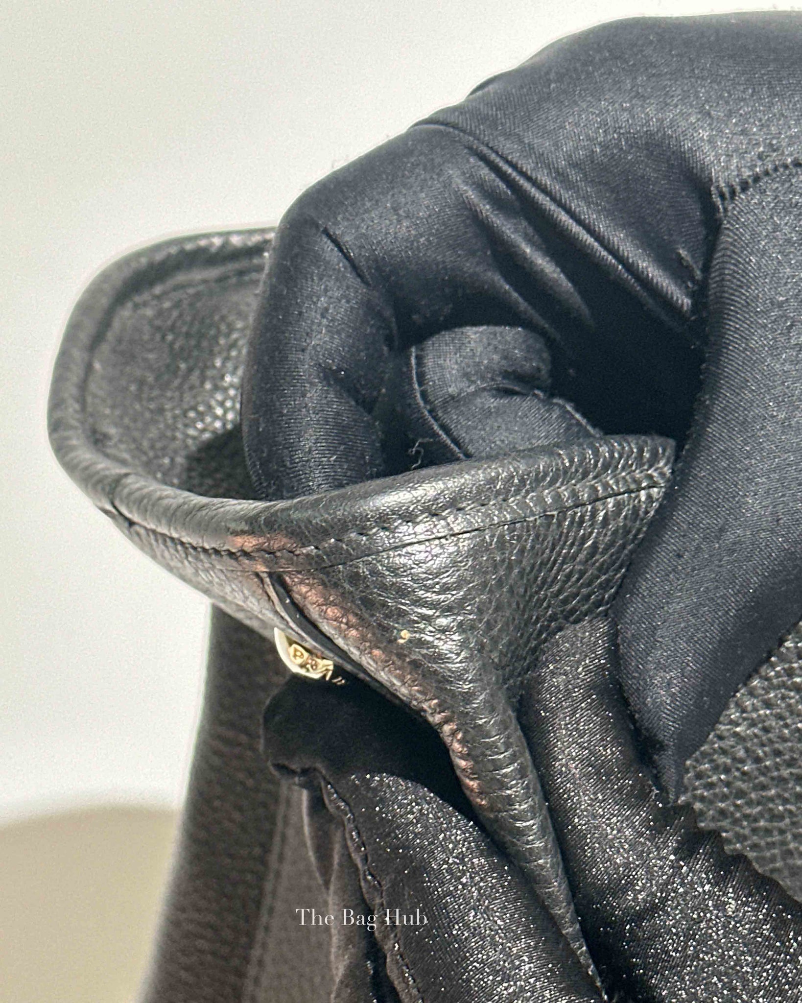 Prada Black Vitello Phenix Zip Tote Bag