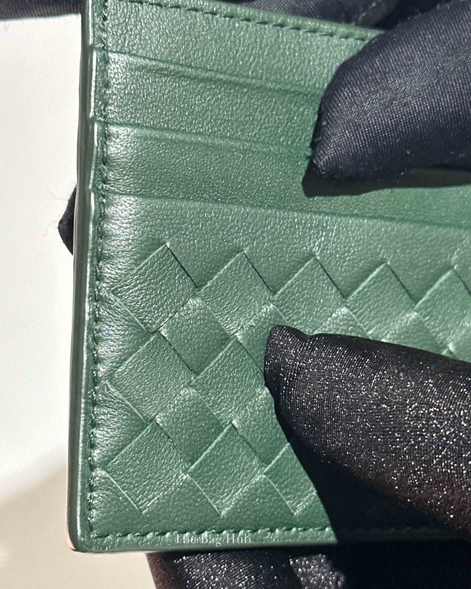 Bottega Veneta Green Intrecciato Leather Card Case