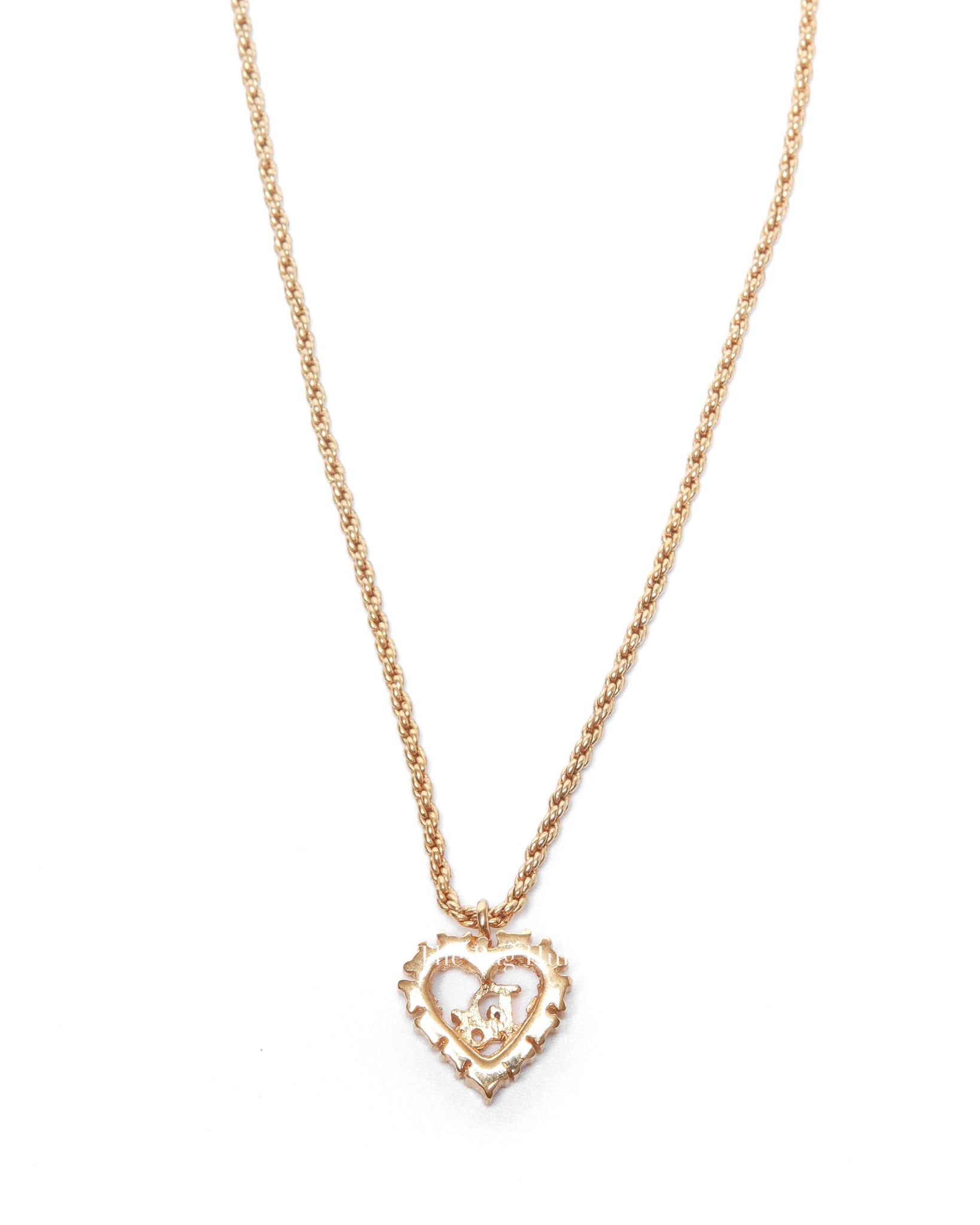 Dior Gold-Tone Metal Heart Pendant Necklace