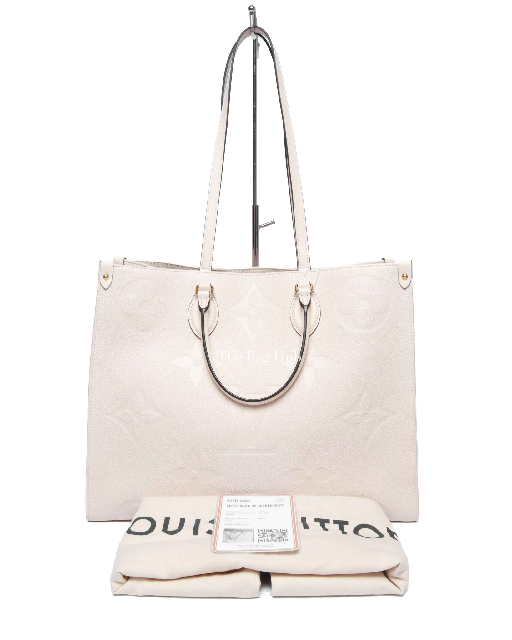 Louis Vuitton Cream Monogram Empreinte Leather OnTheGo GM Bag