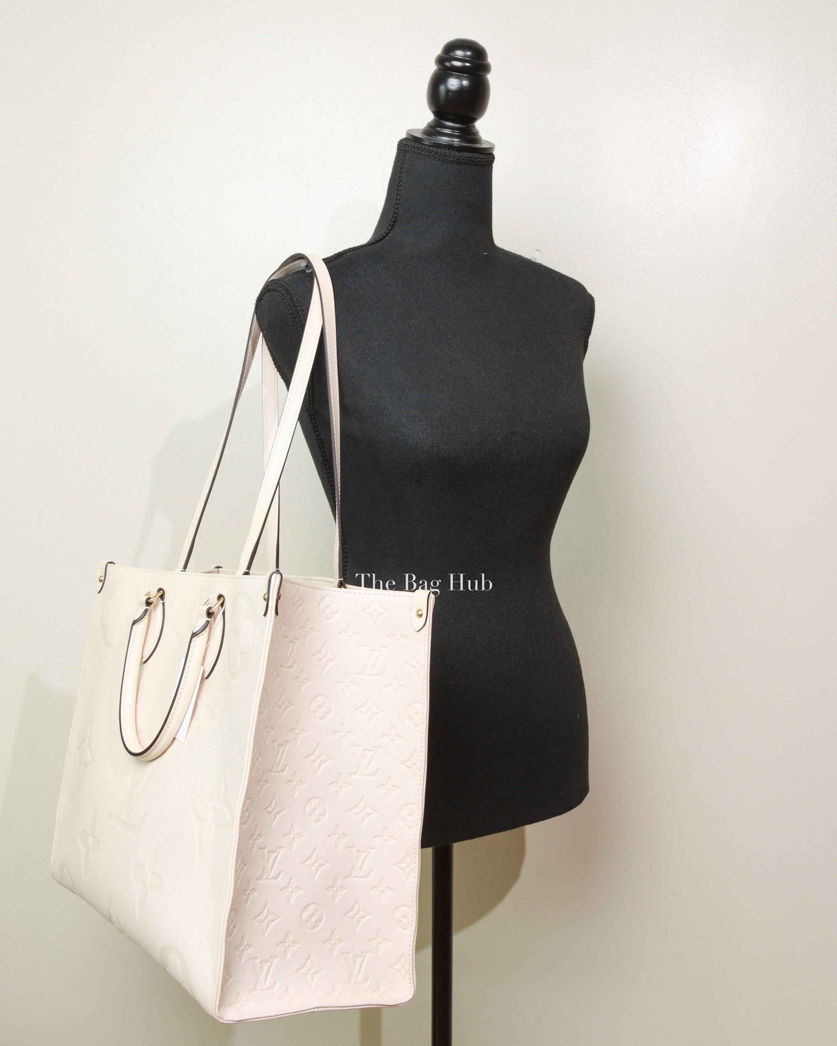 Louis Vuitton Cream Monogram Empreinte Leather OnTheGo GM Bag