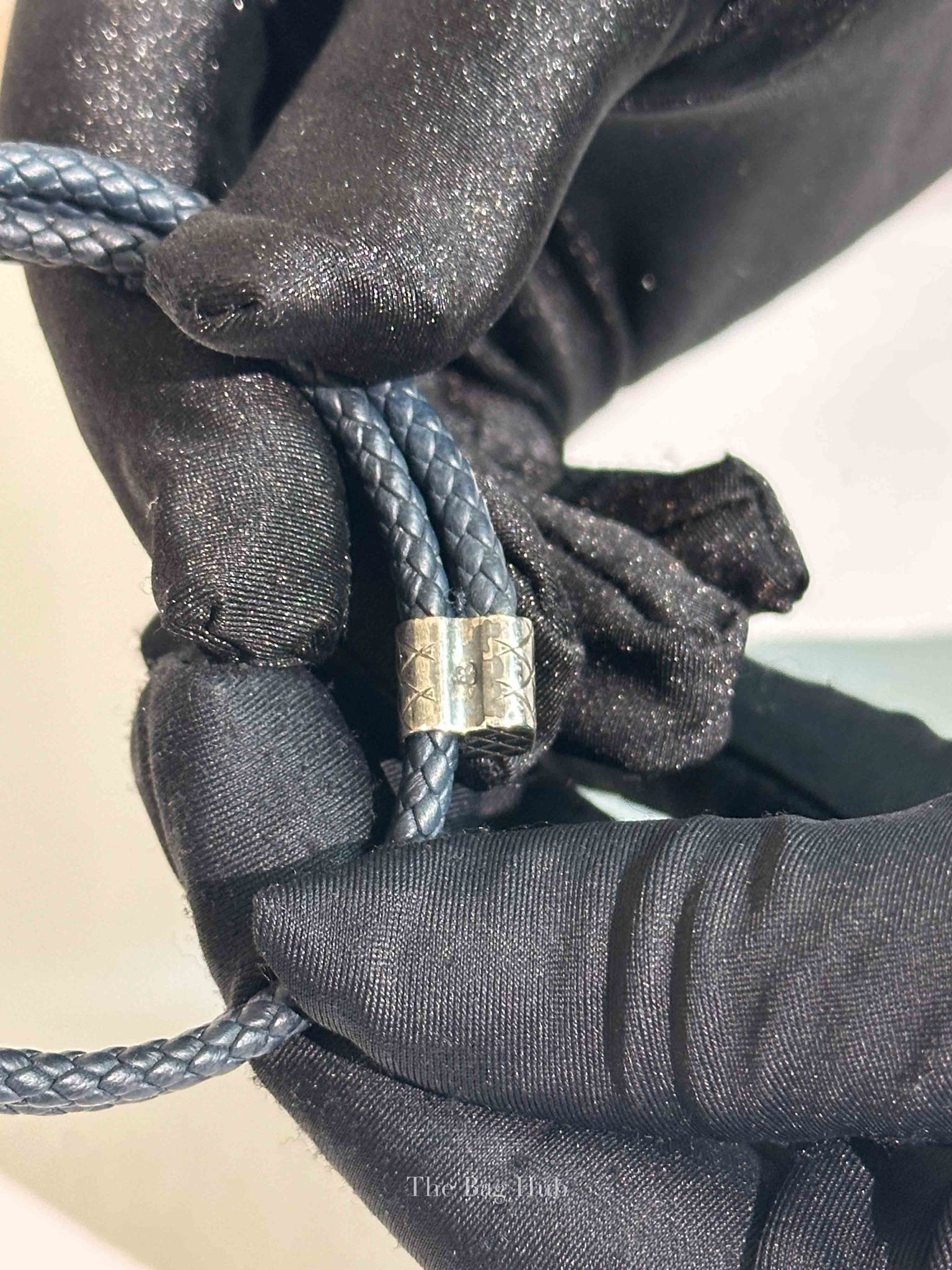 Bottega Veneta Navy Blue Nappa Intrecciato Bracelet